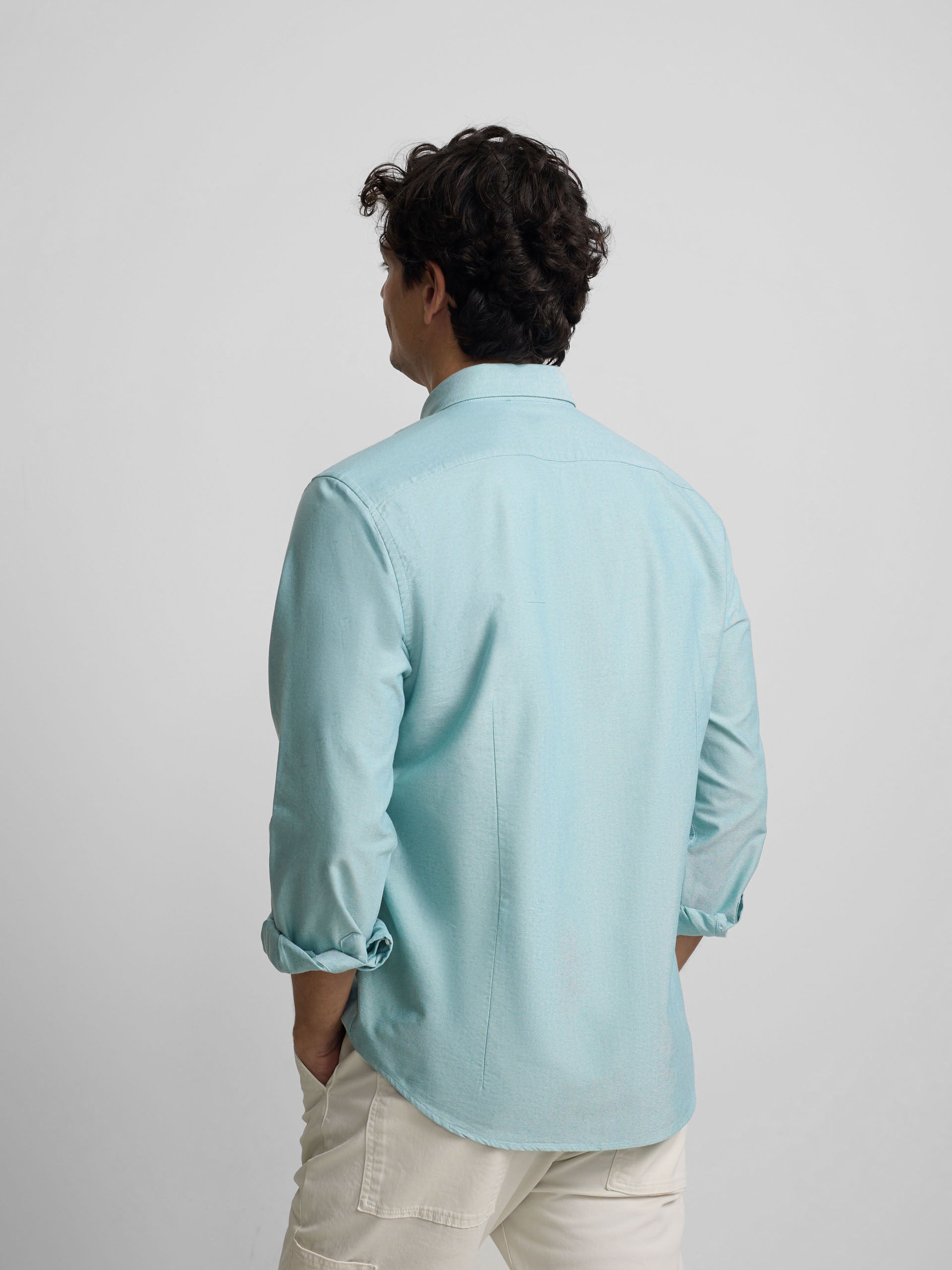 Camisa sport oxford verde médio