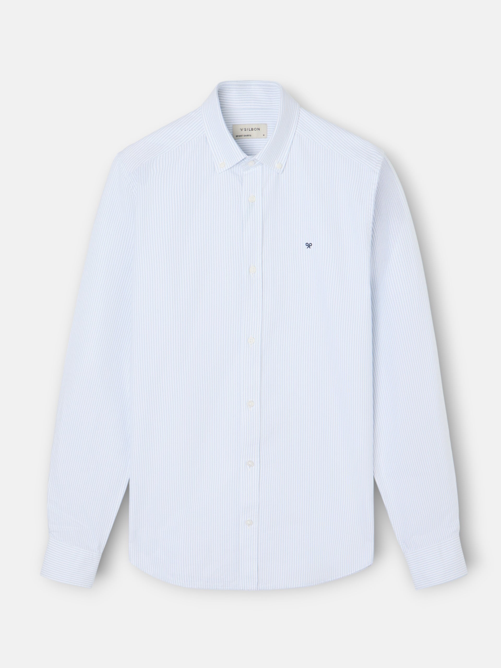 Chemise sport oxford à rayures vert clair