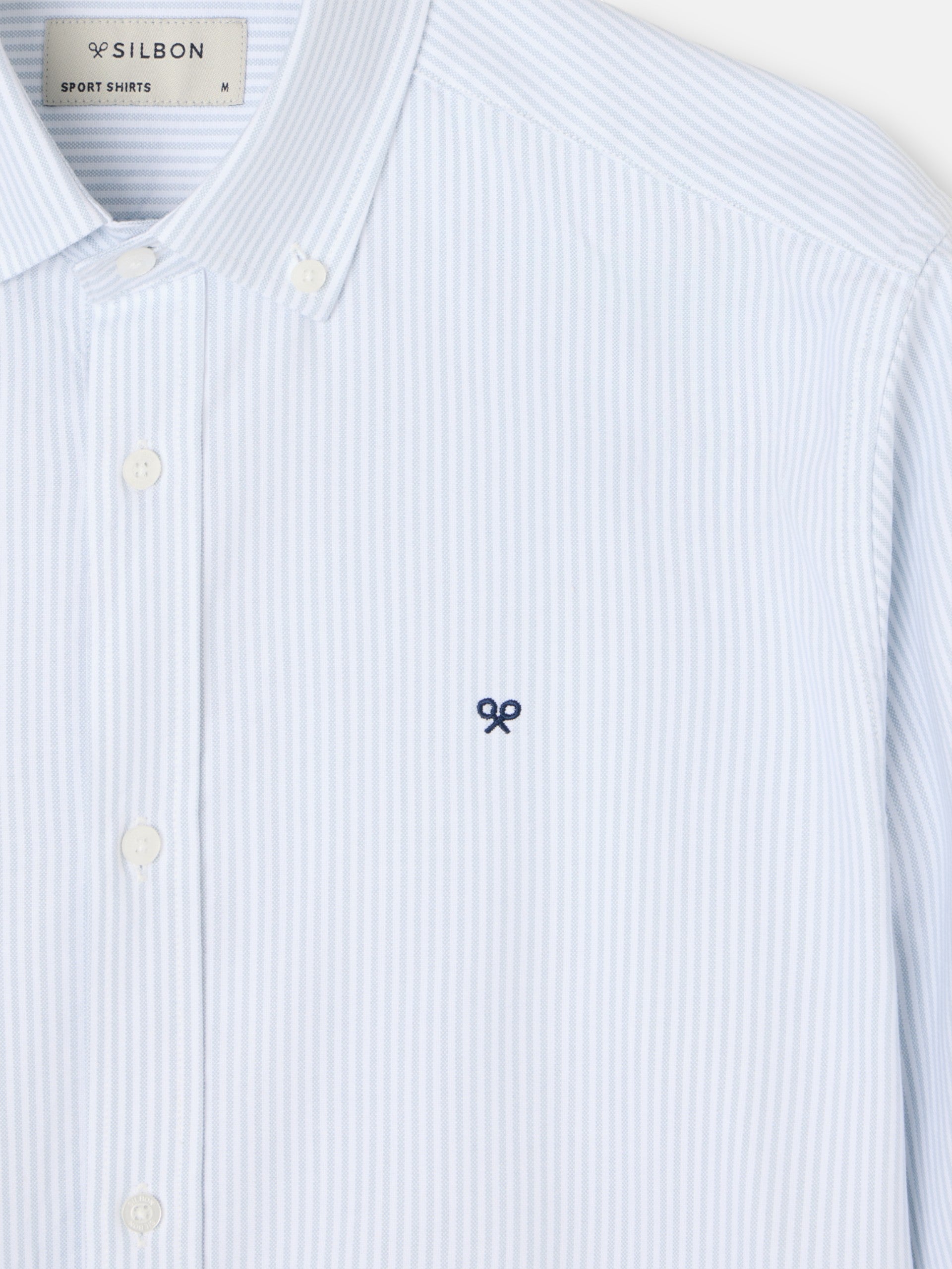 Camisa sport oxford rayas verde claro