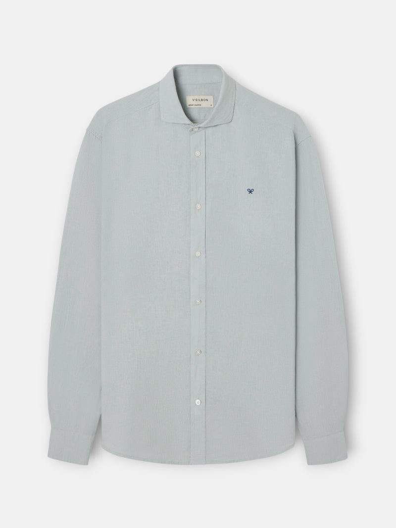 Chemise sport en lin vert clair
