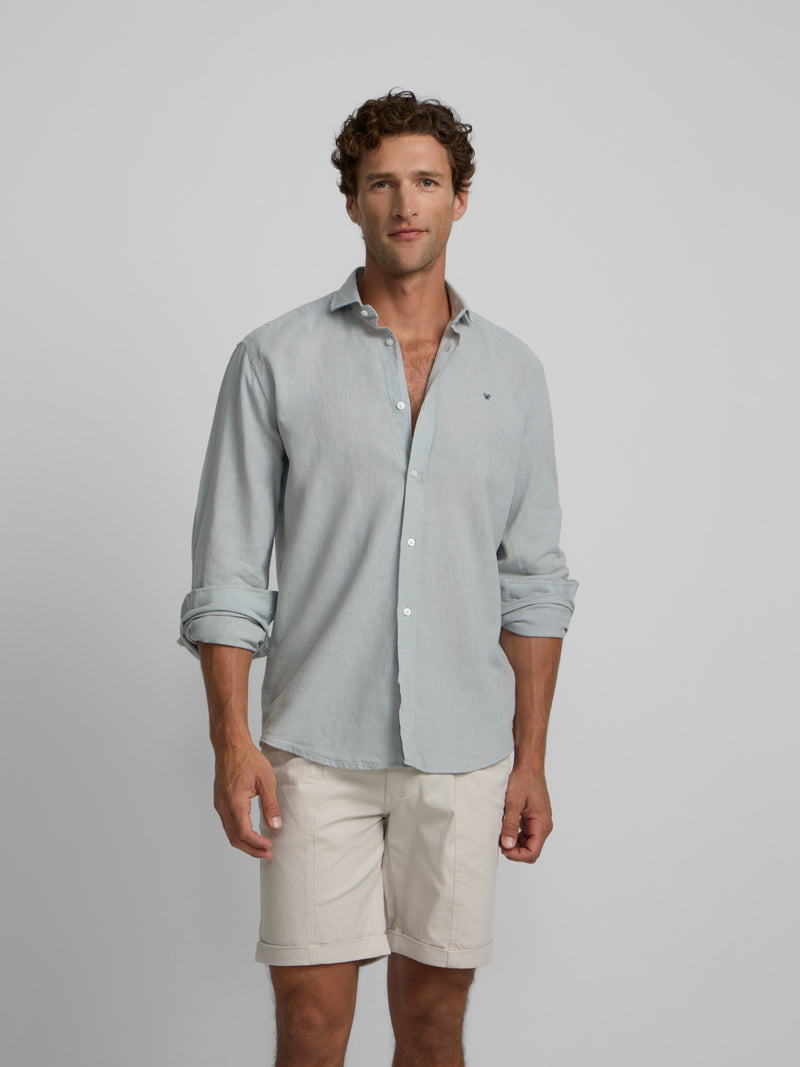Chemise sport en lin vert clair