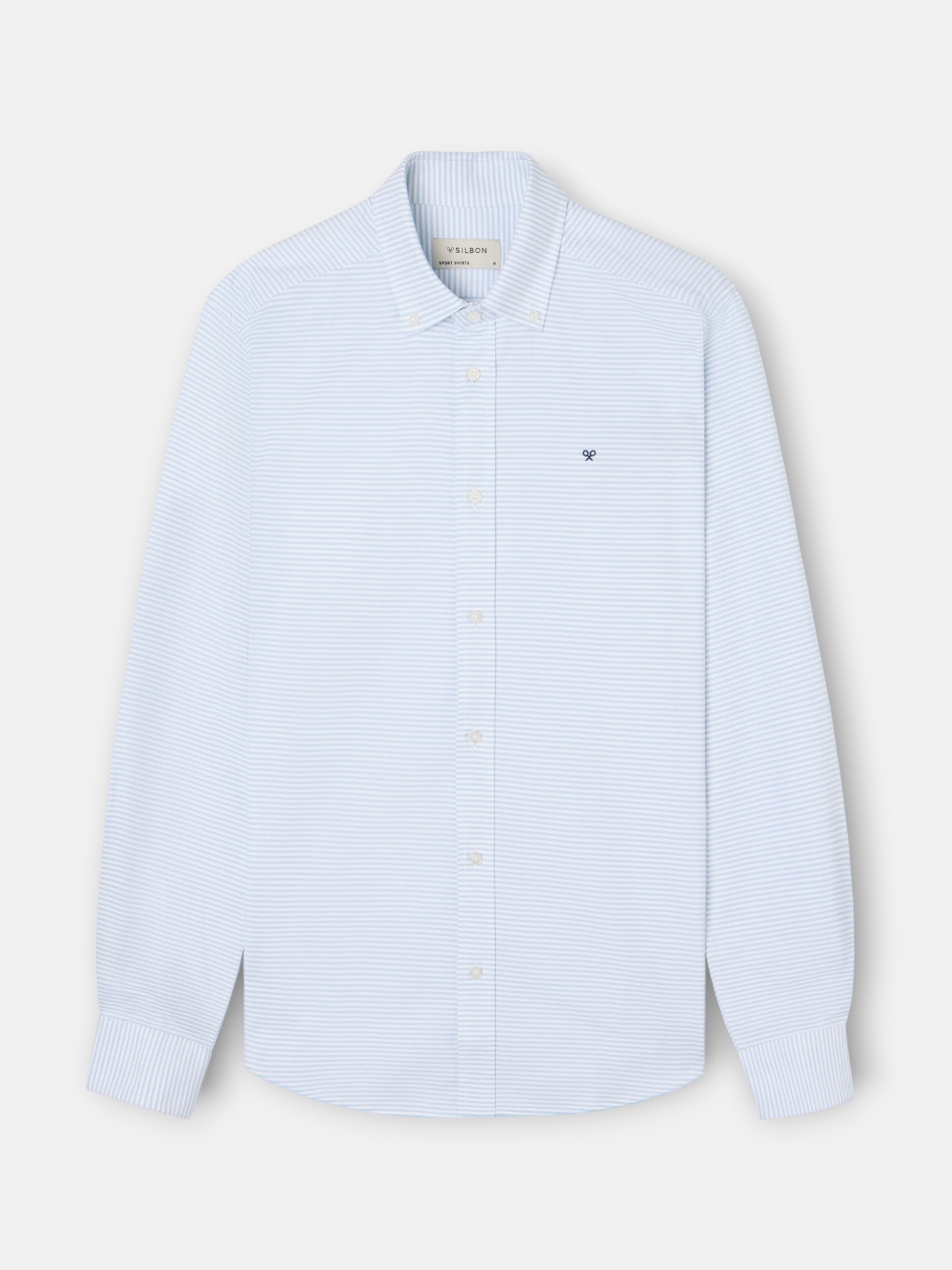 Camisa sport oxford riscas horizontais verdes