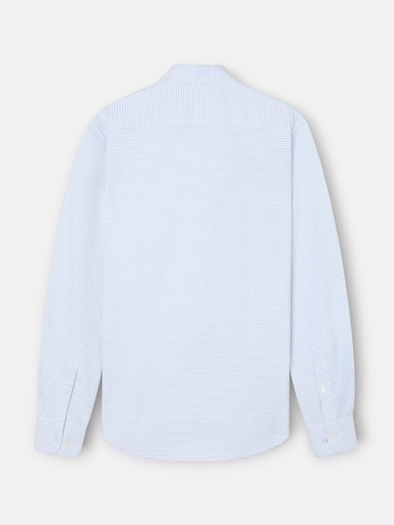 Camisa sport oxford riscas horizontais verdes