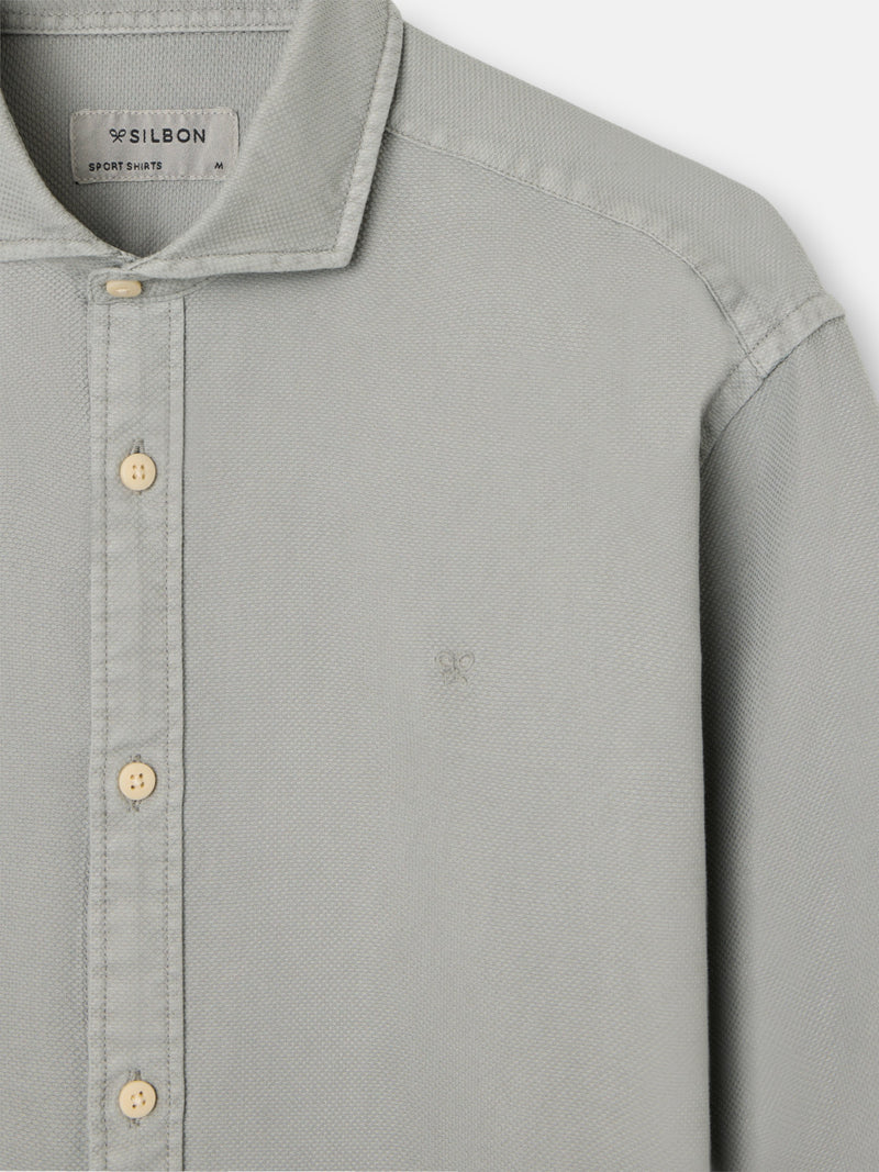 Camisa sport estrutura logótipo verde médio
