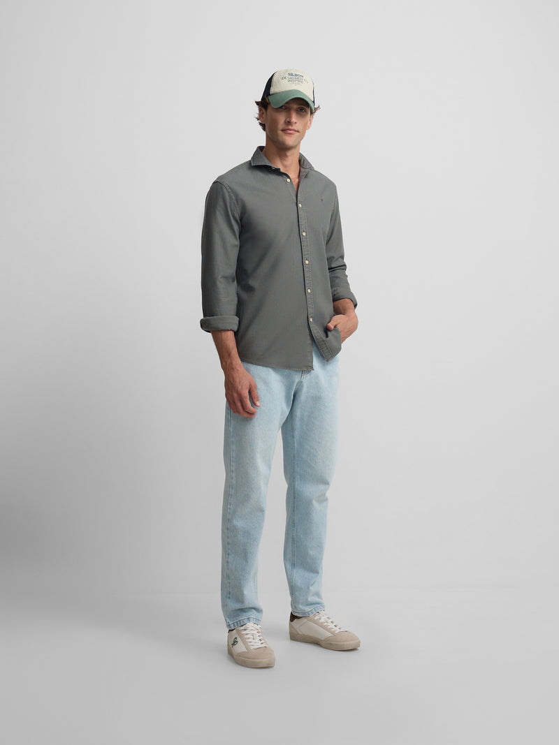 Camisa sport estructura logo verde oscuro