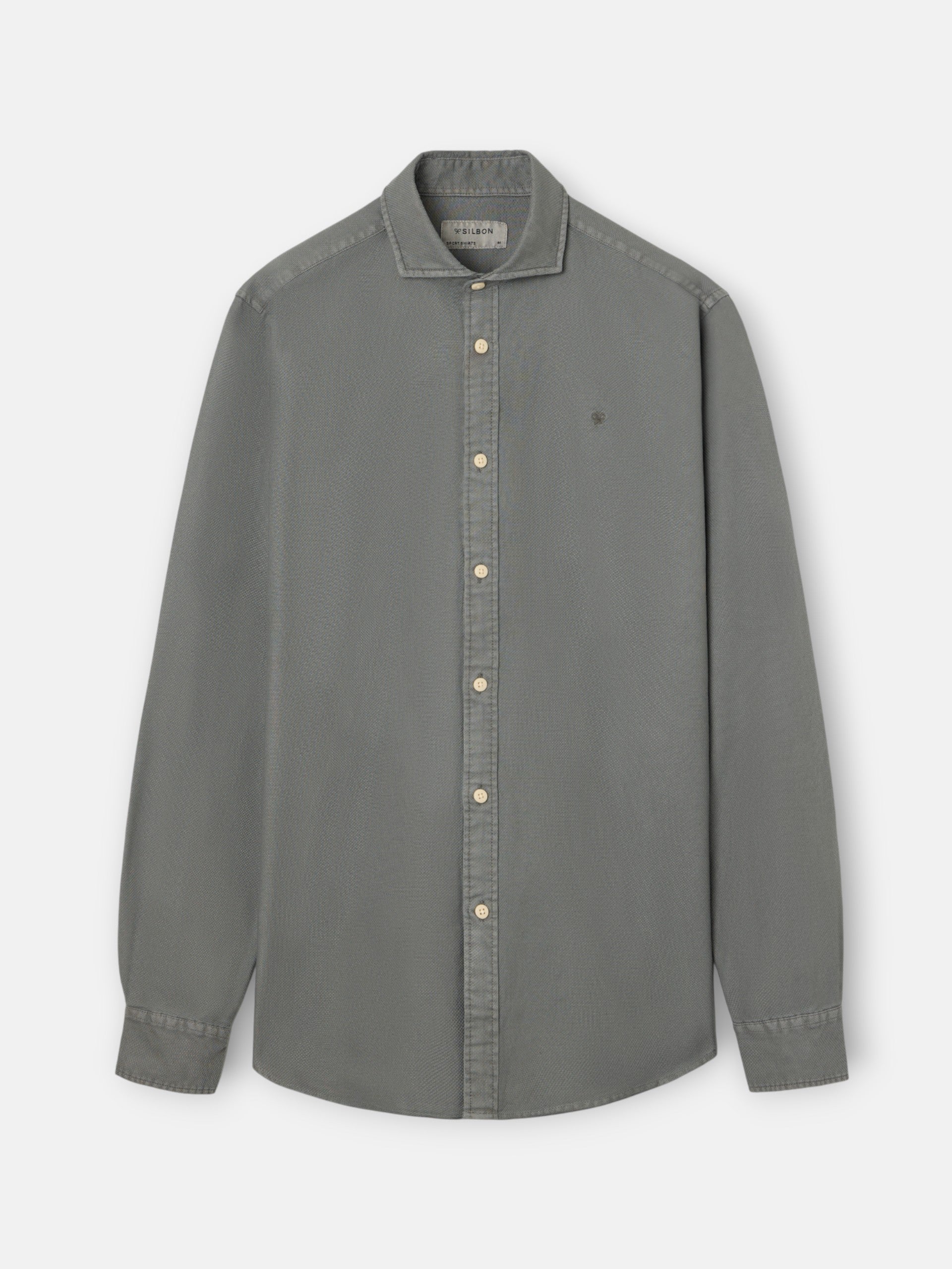 Camisa sport estructura logo verde oscuro