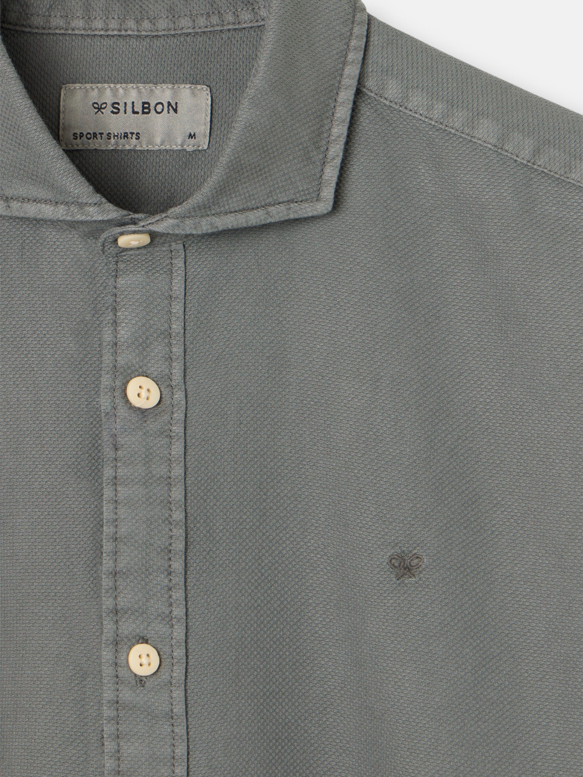 Camisa sport estructura logo verde oscuro