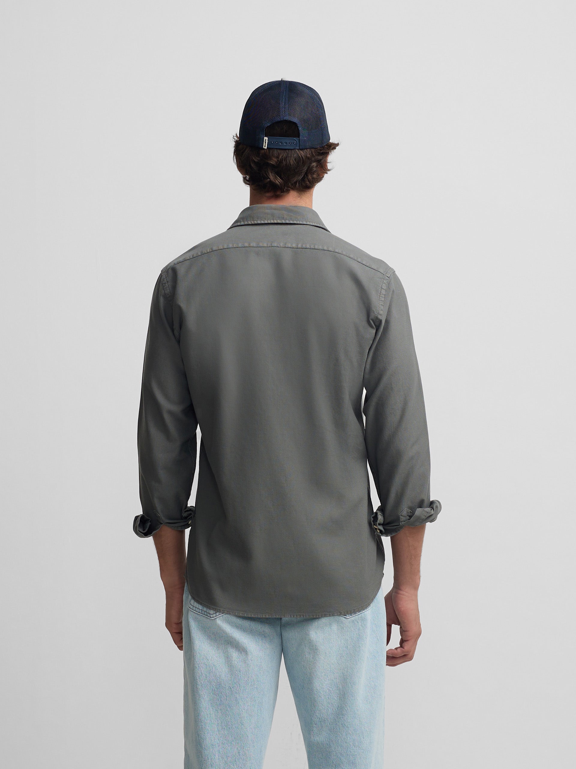 Camisa sport estructura logo verde oscuro