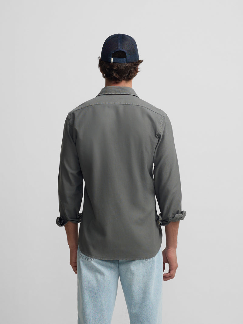 Camisa sport estructura logo verde oscuro