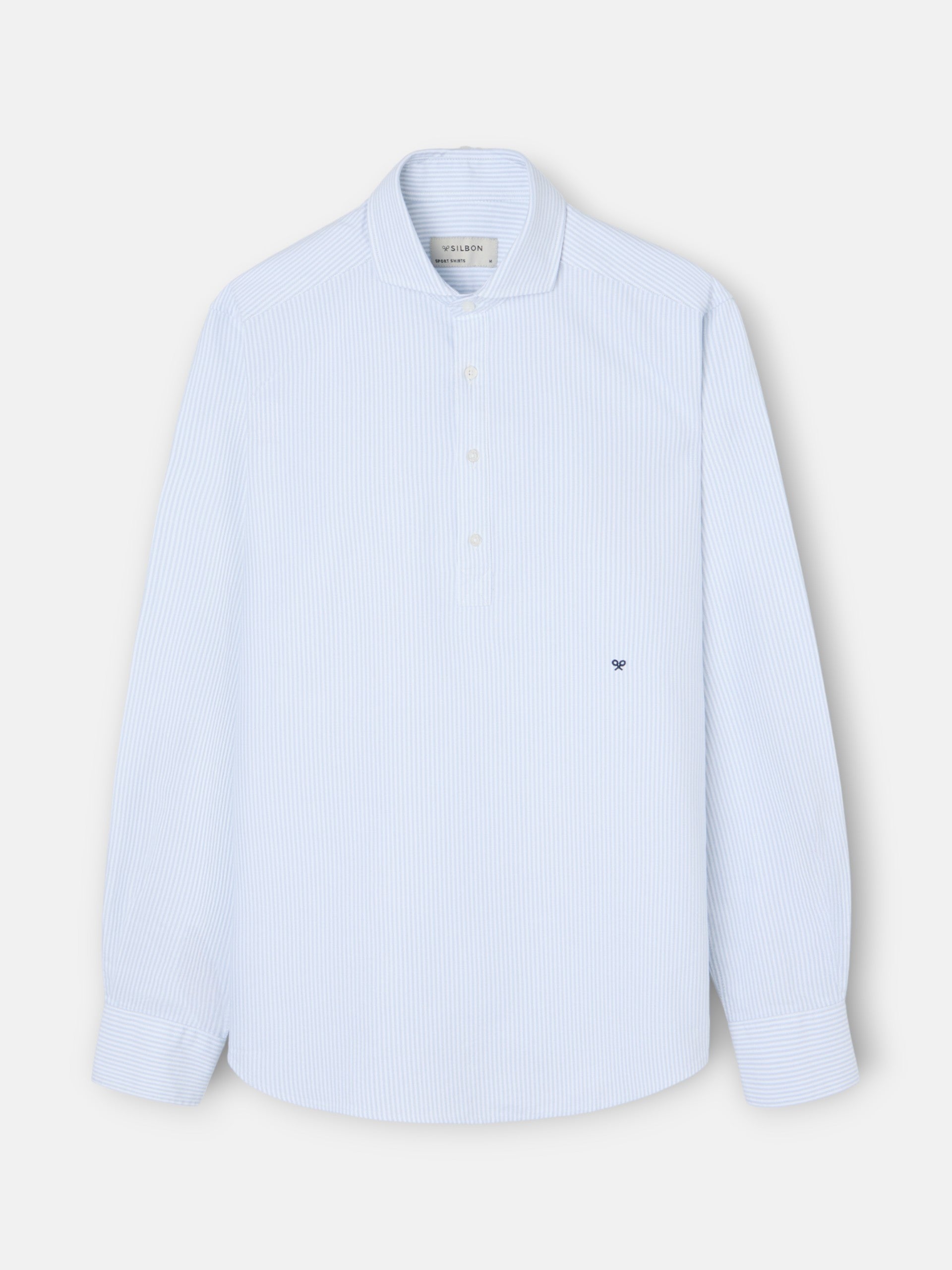 Light green striped oxford sport polo