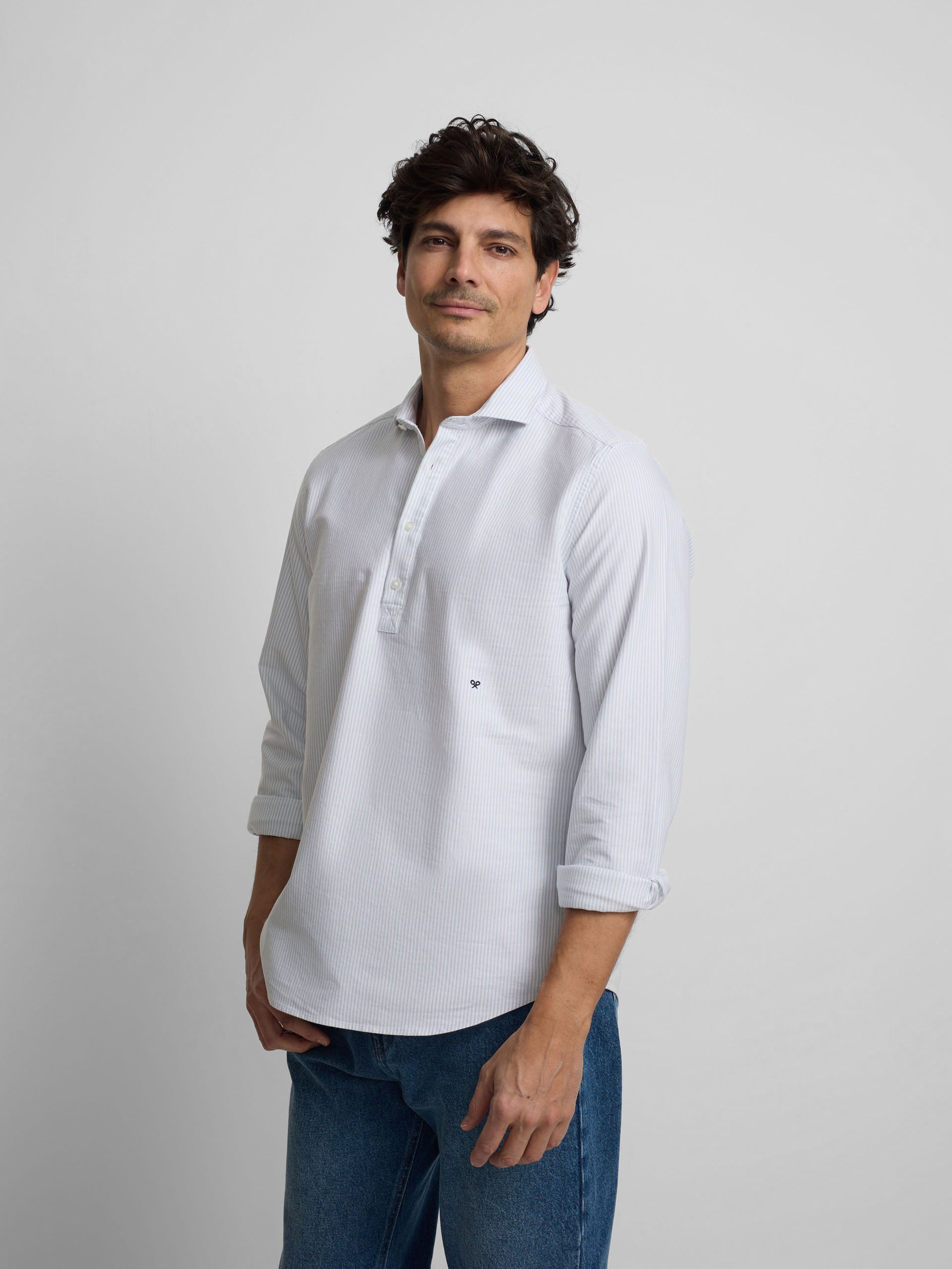 Polo desportivo oxford riscas verde claro