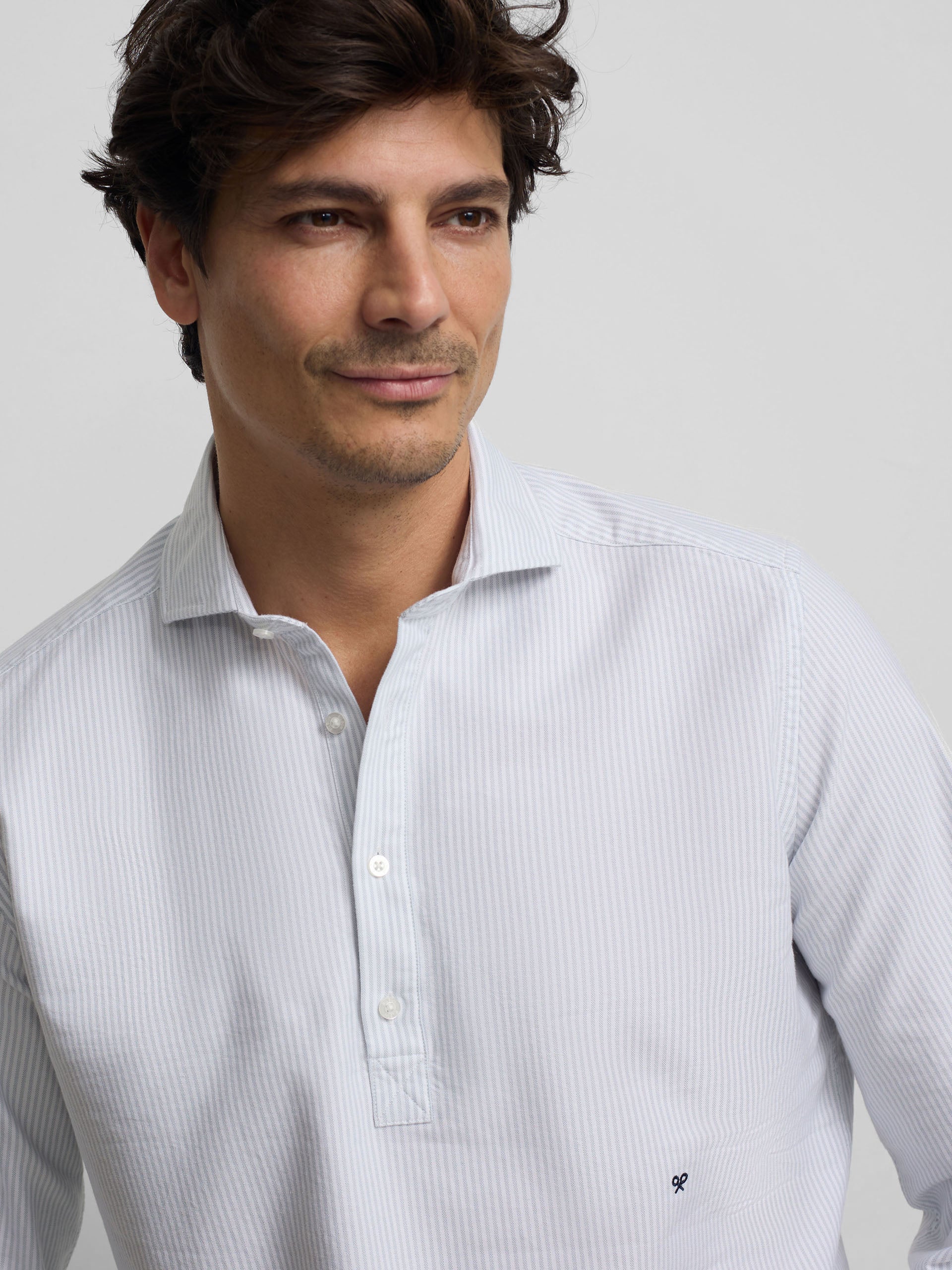 Polo desportivo oxford riscas verde claro