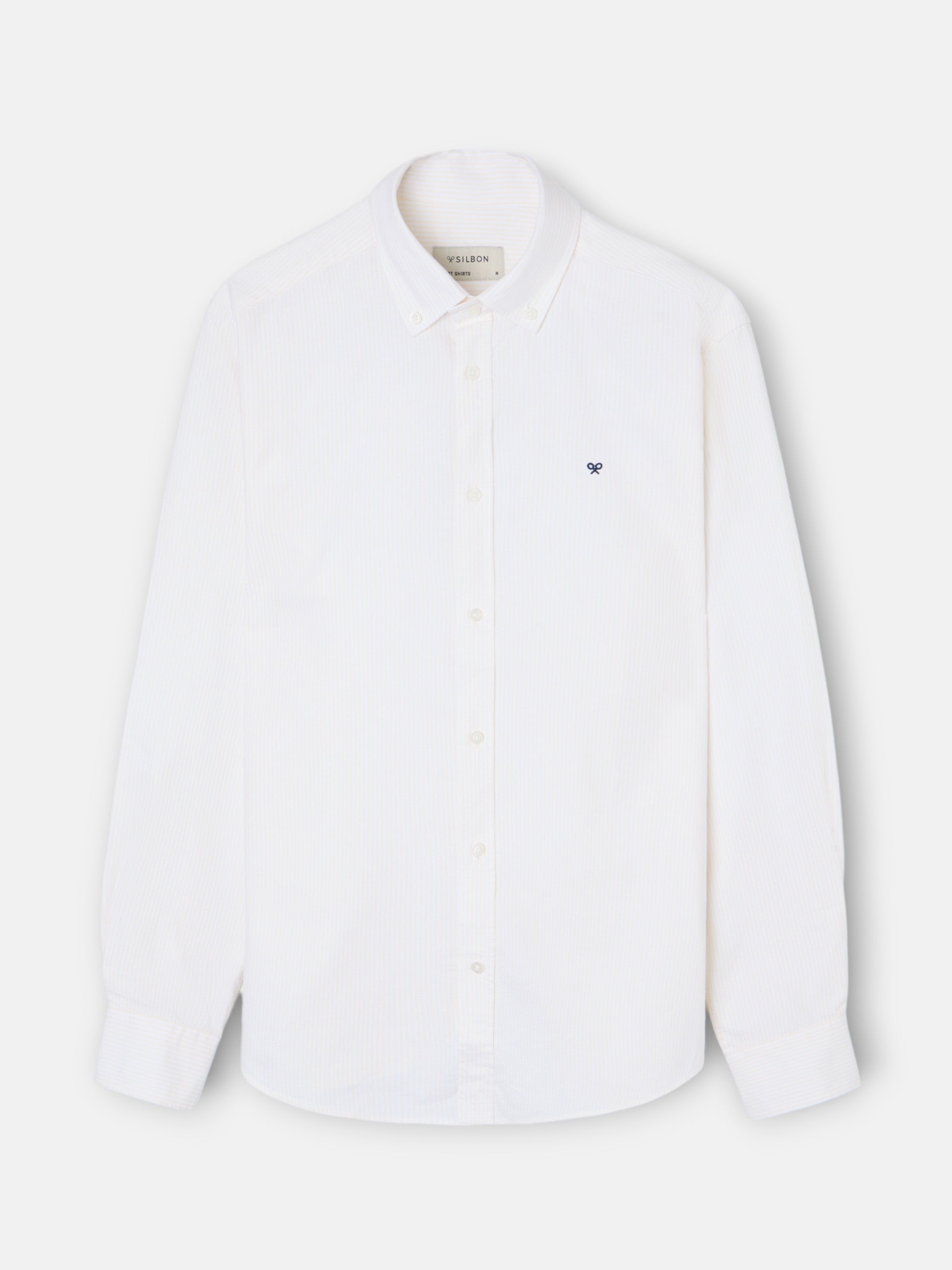 Chemise de sport Oxford à rayures jaunes