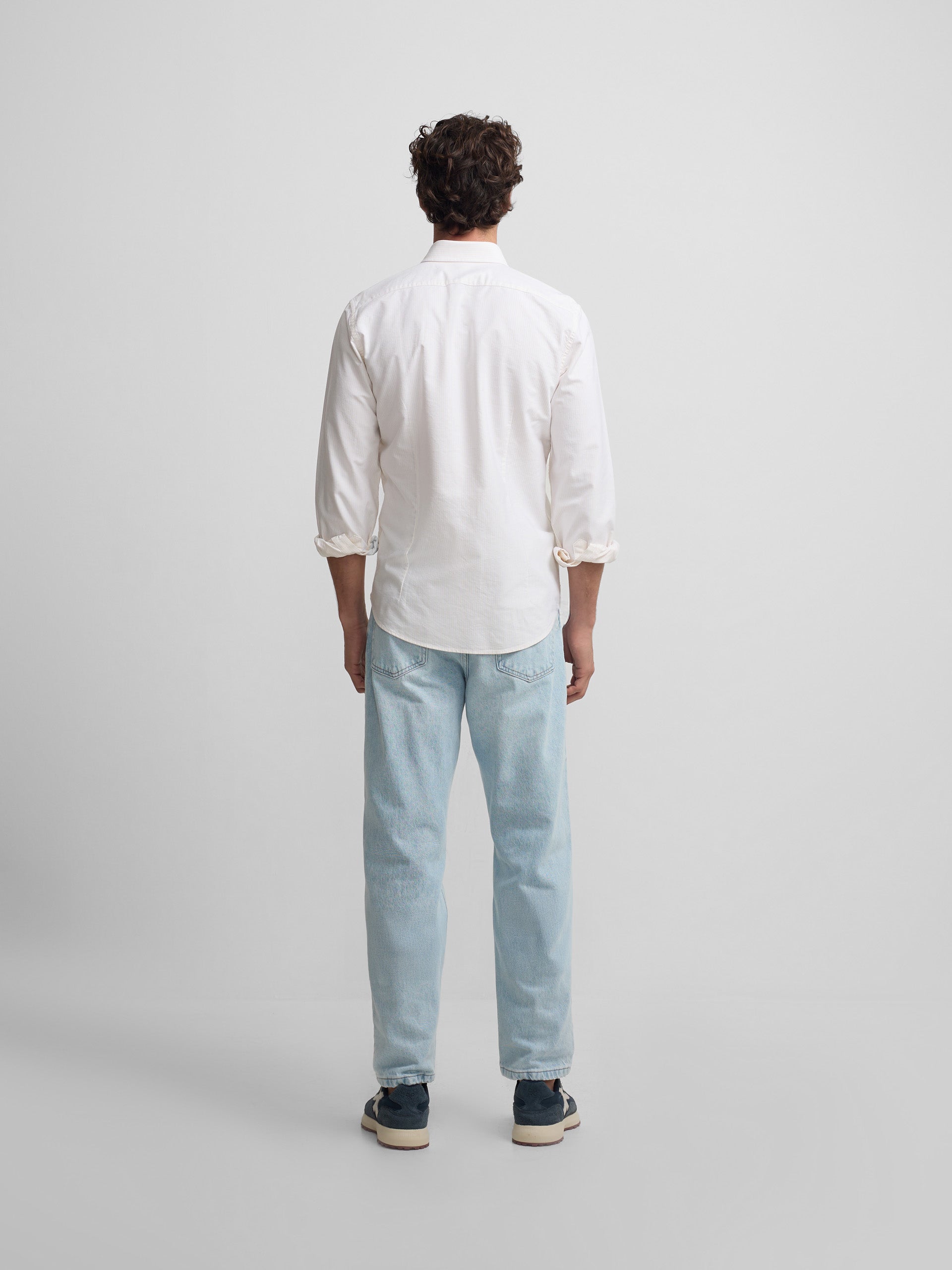 Camisa sport oxford rayas amarilla