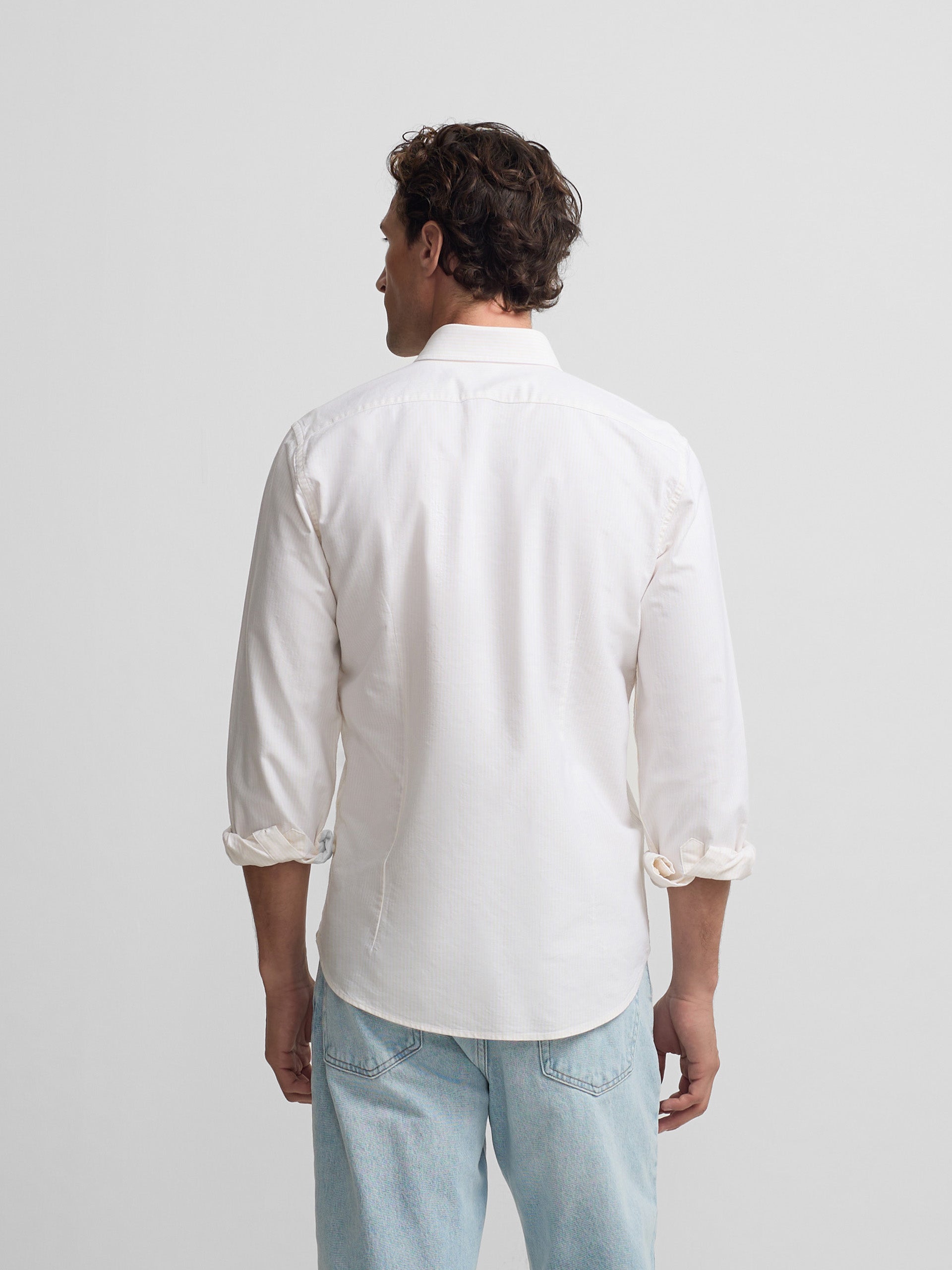 Camisa sport oxford rayas amarilla