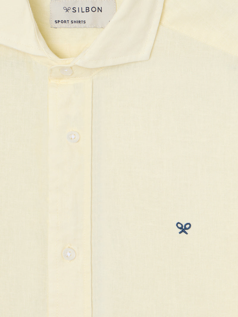 Chemise sport en lin jaune
