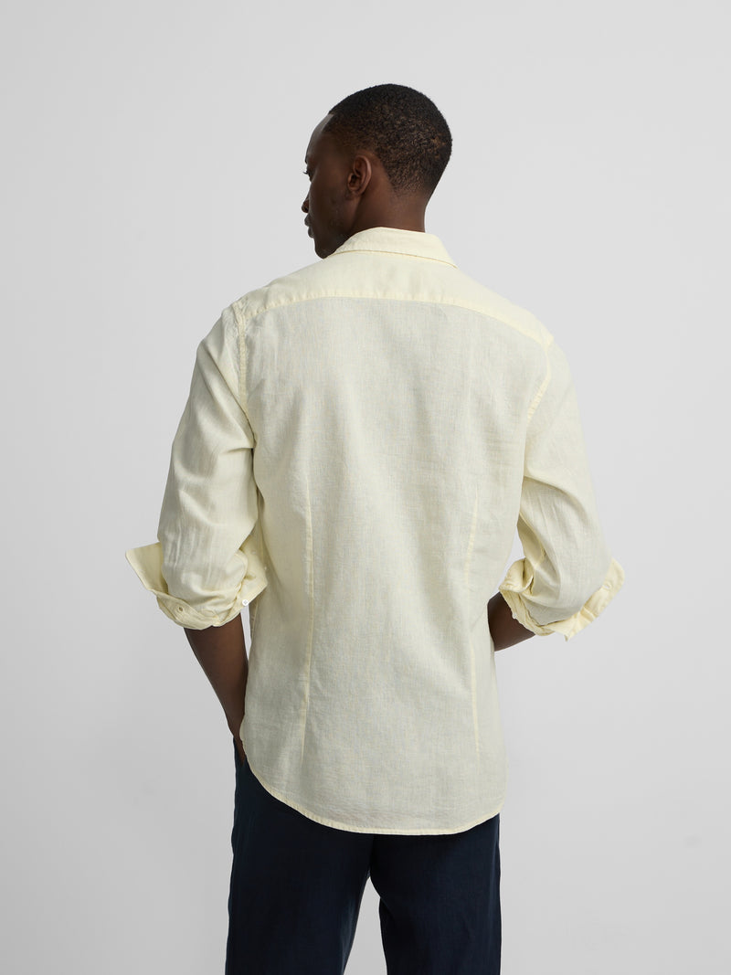 Chemise sport en lin jaune