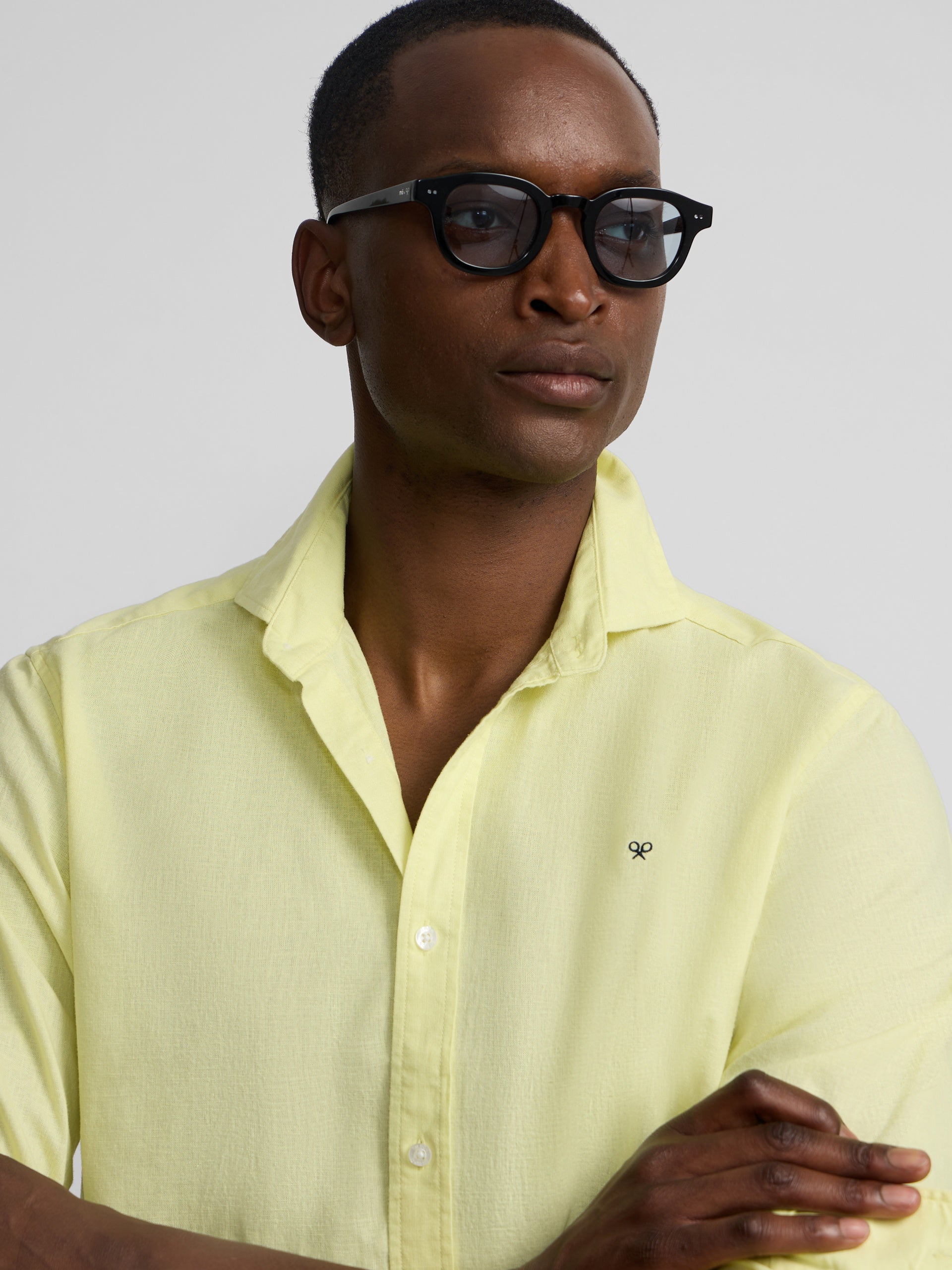 Camisa sport summer linho amarelo