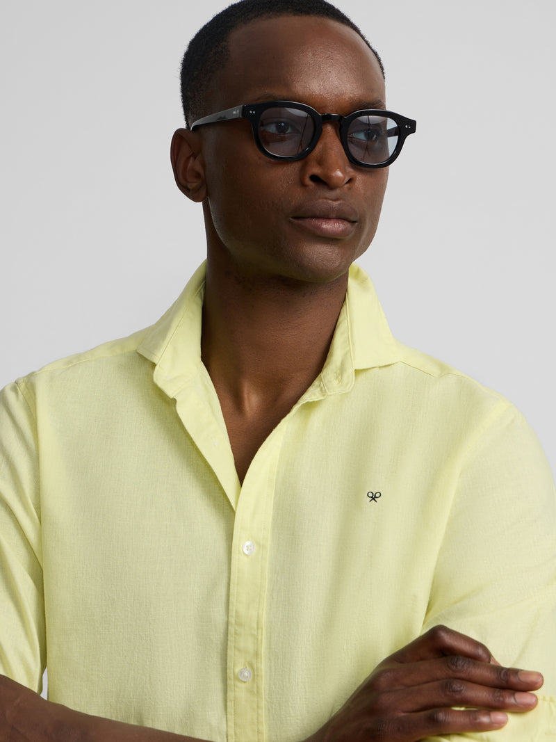 Camisa sport summer linho amarelo