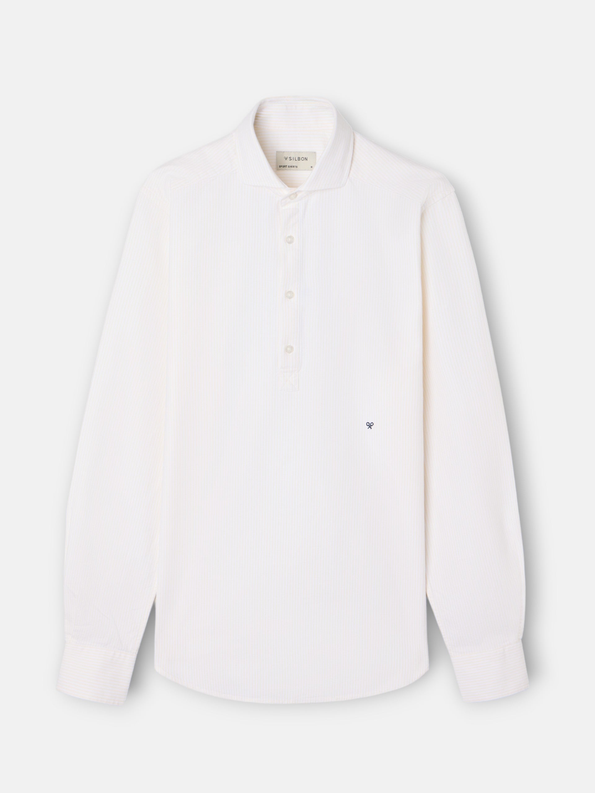 Polo desportivo oxford riscas amarelas