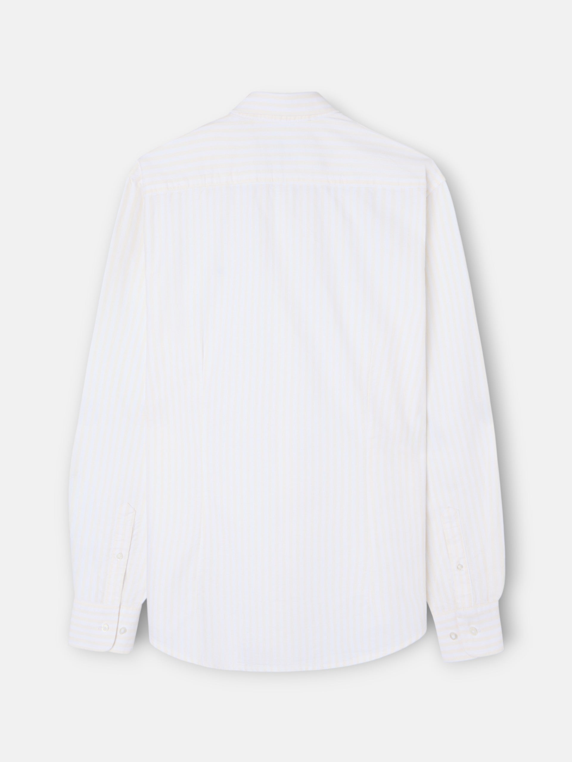 Camisa sport oxford risca média amarela