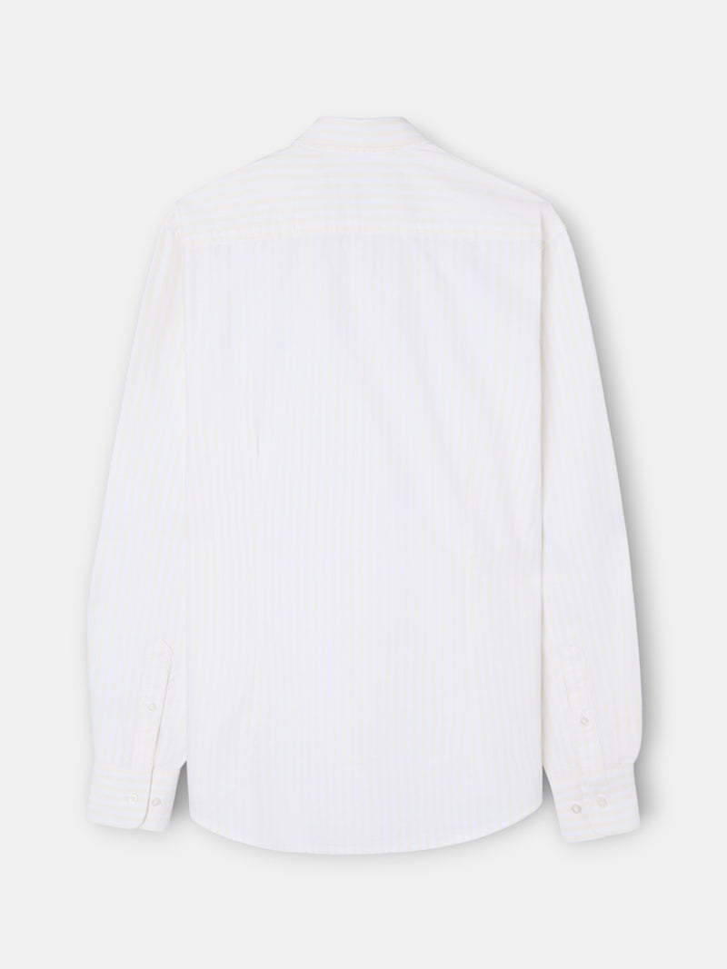 Camisa sport oxford risca média amarela