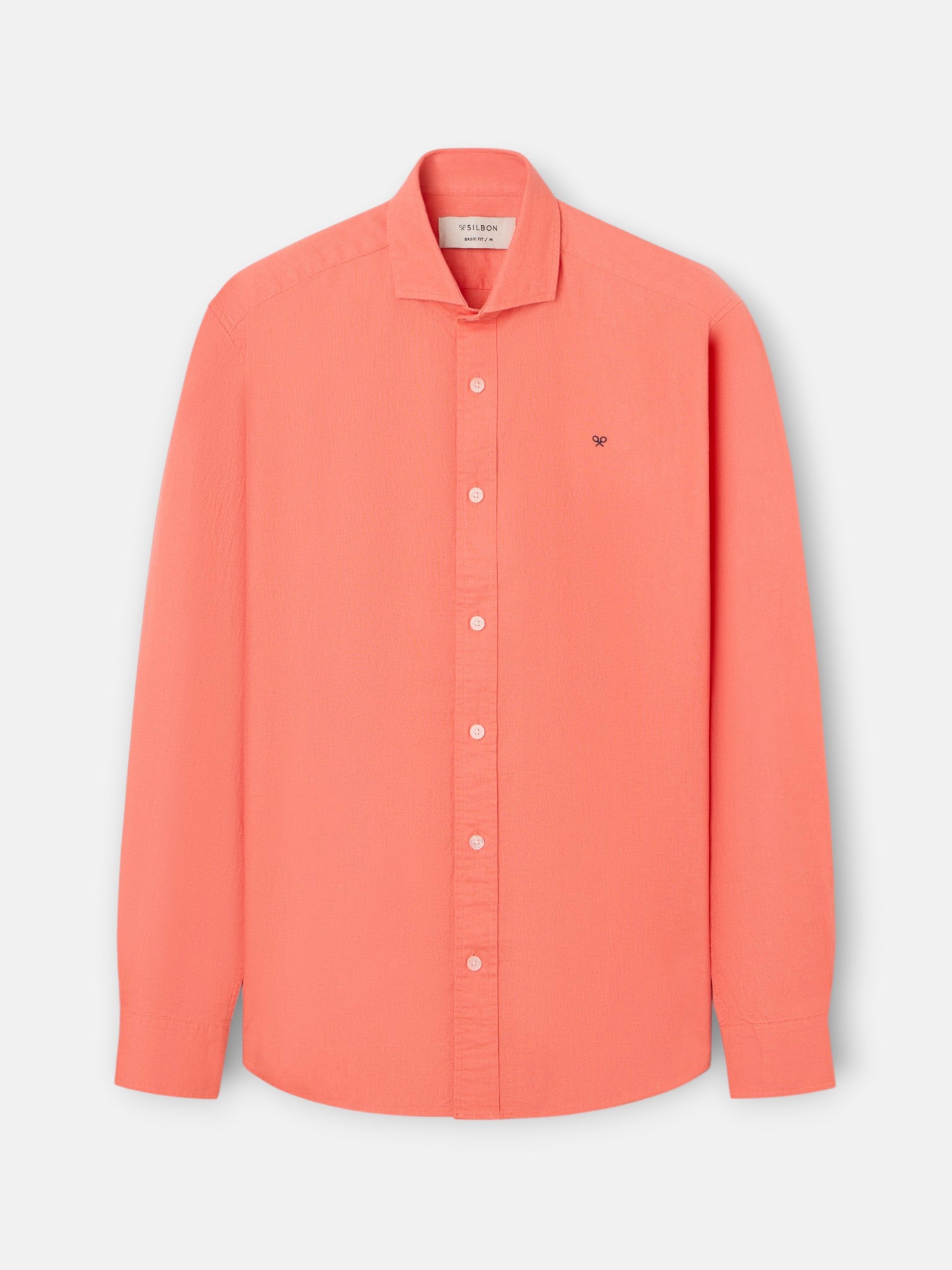 Coral linen summer sport shirt
