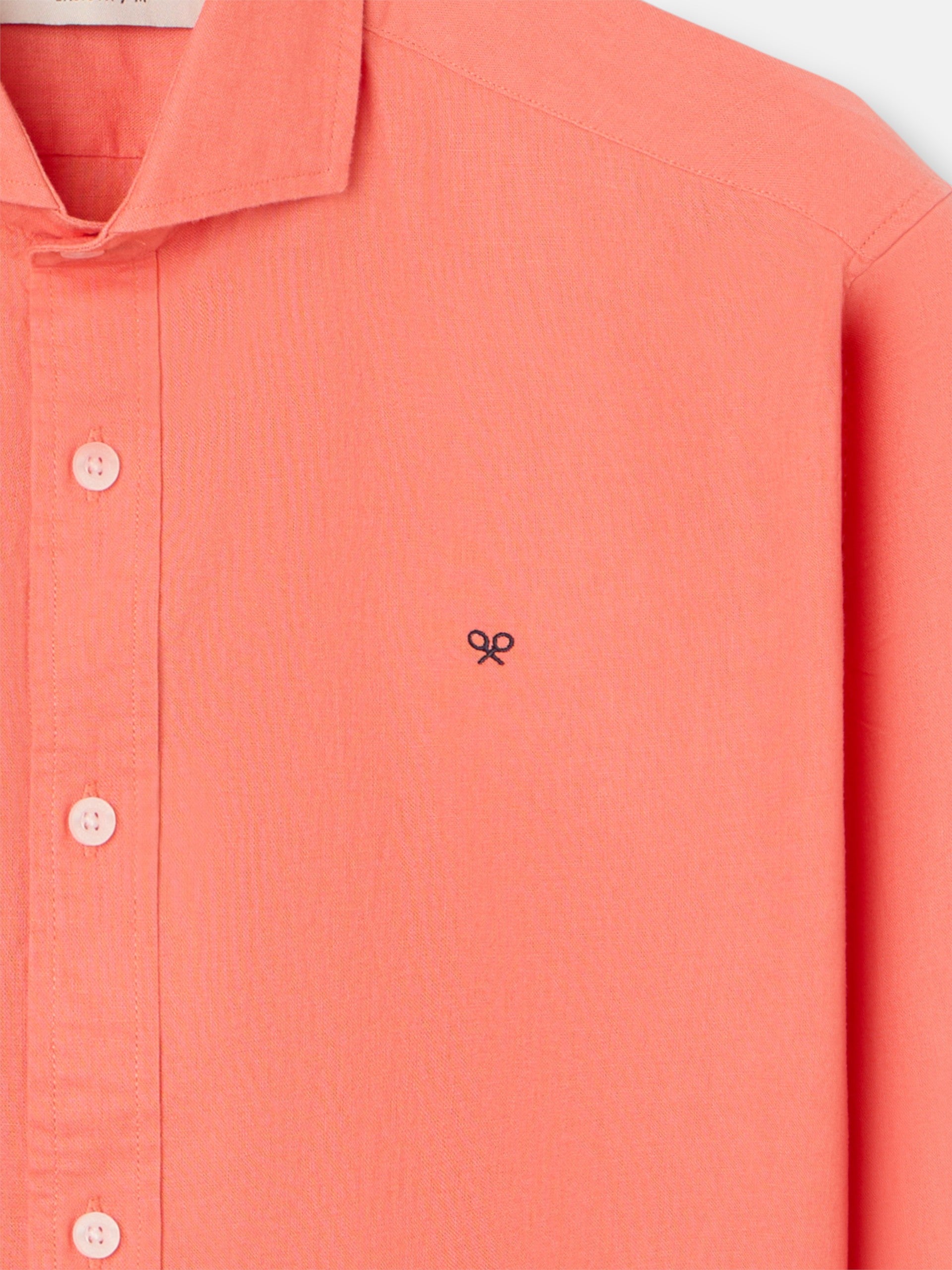 Coral linen summer sport shirt