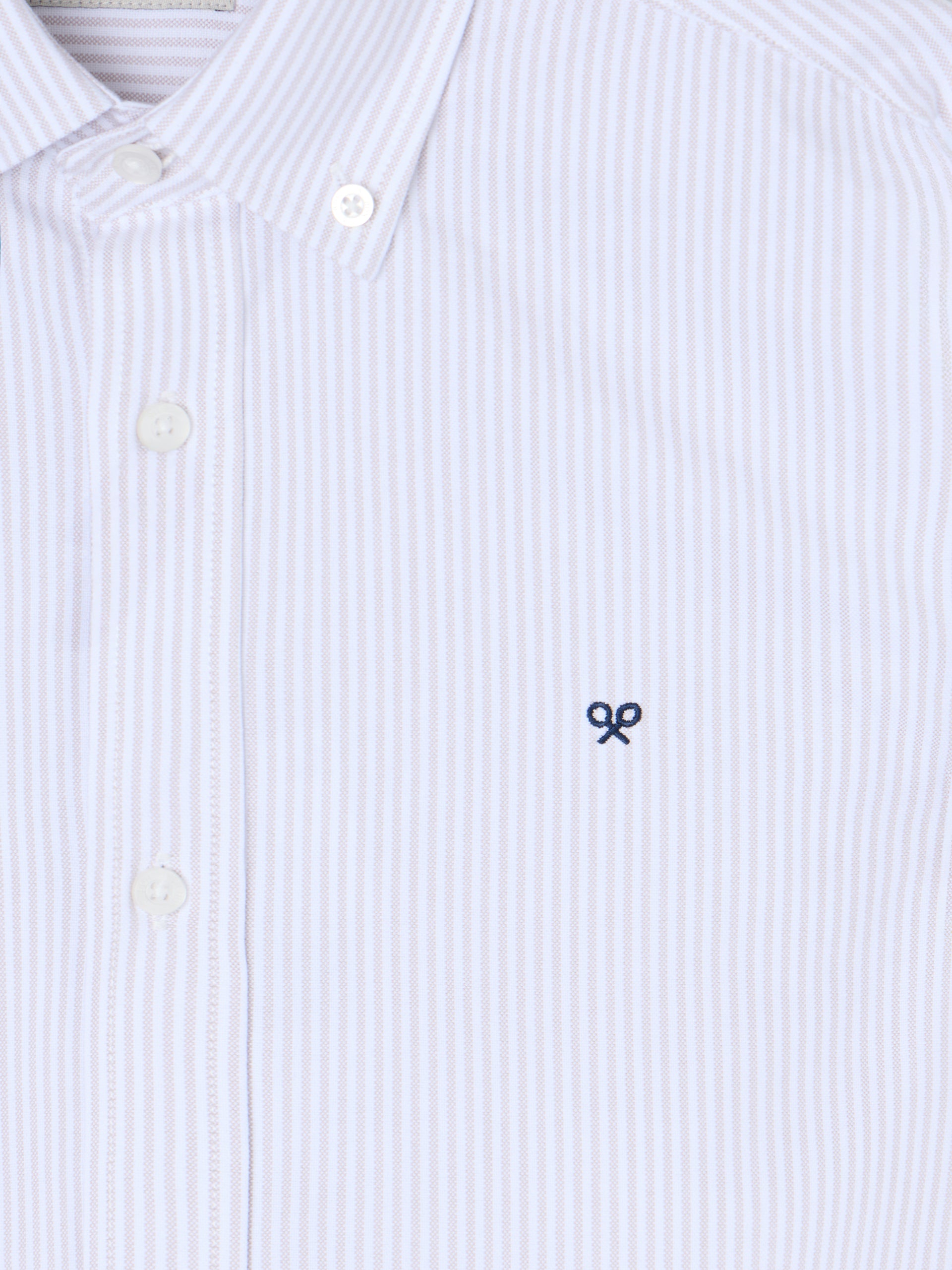 Camisa sport oxford riscas bege