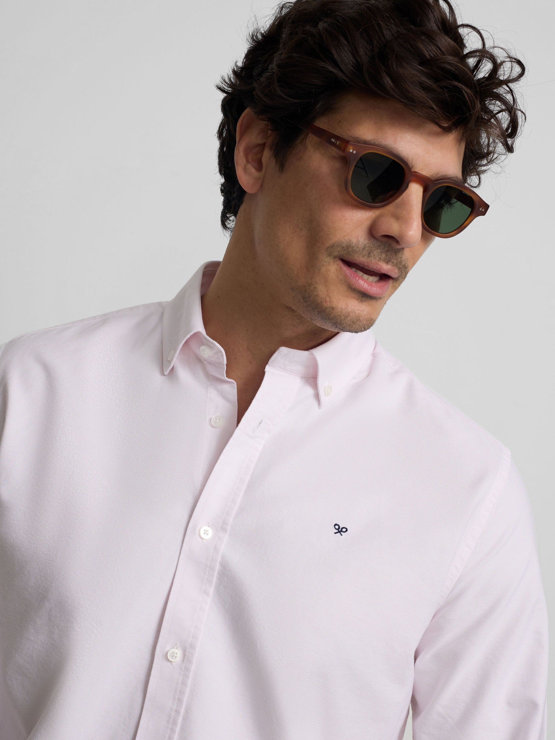 Camisa sport oxford rosa