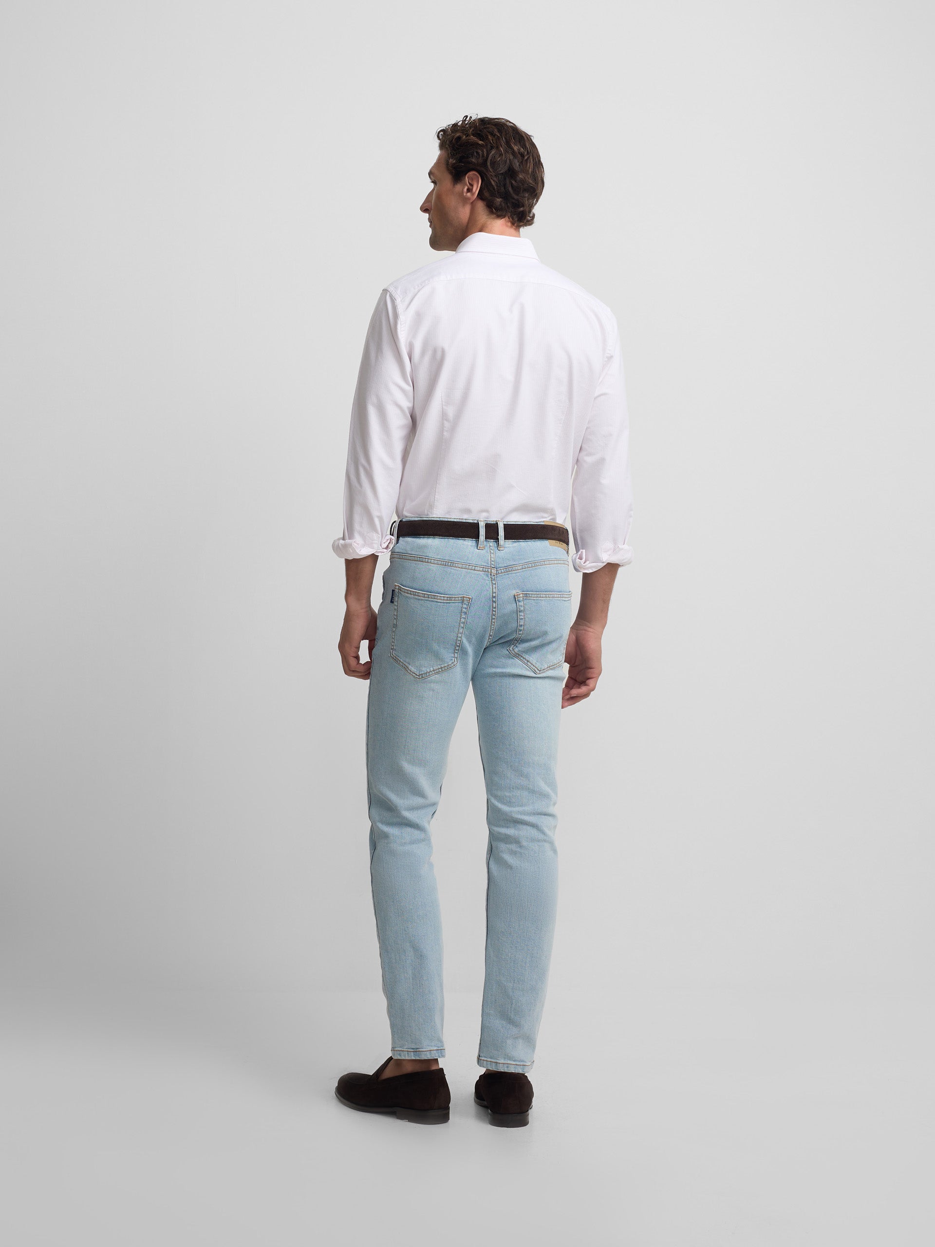 pink striped oxford sport shirt