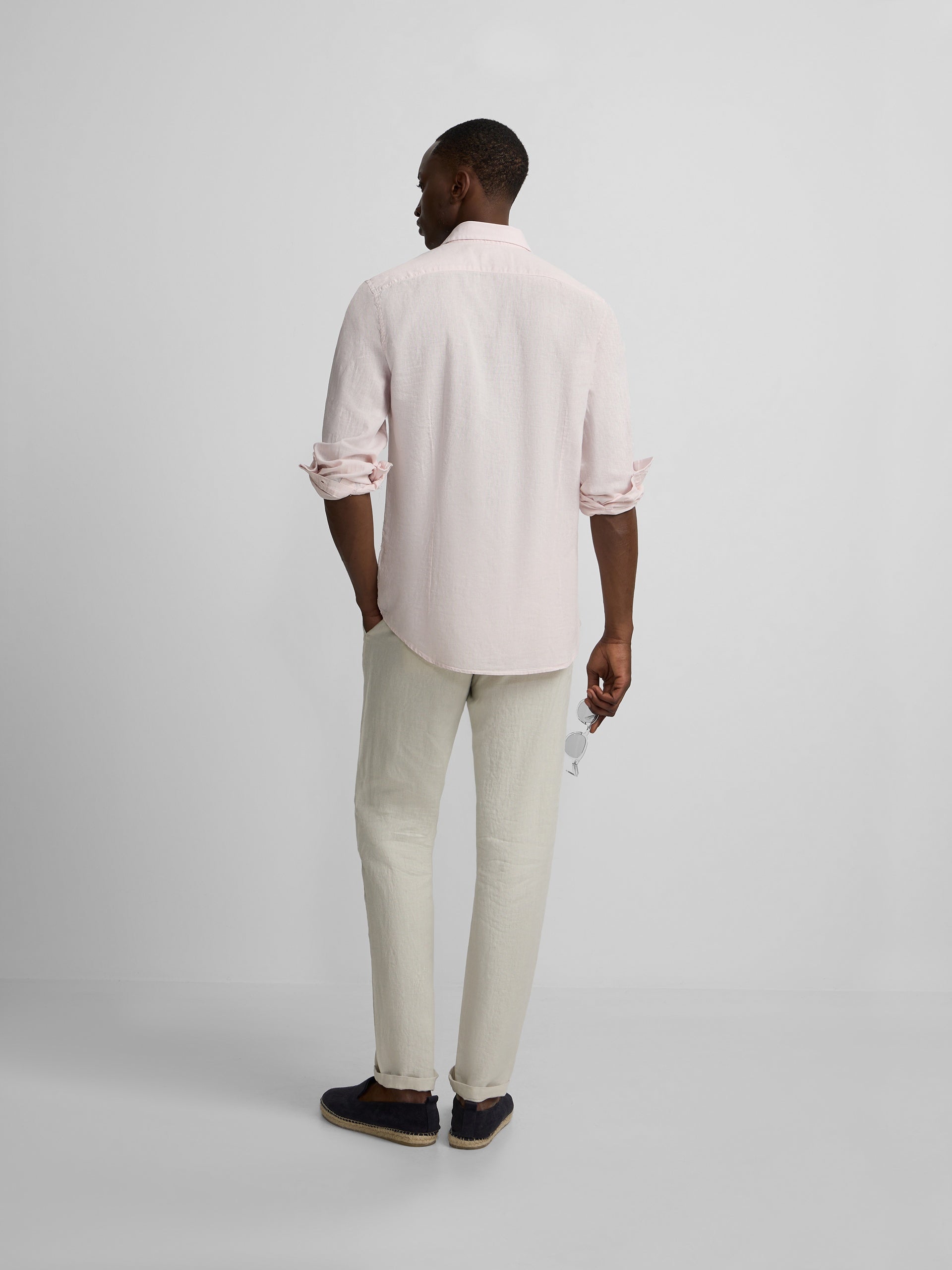 Camisa desportiva de linho rosa
