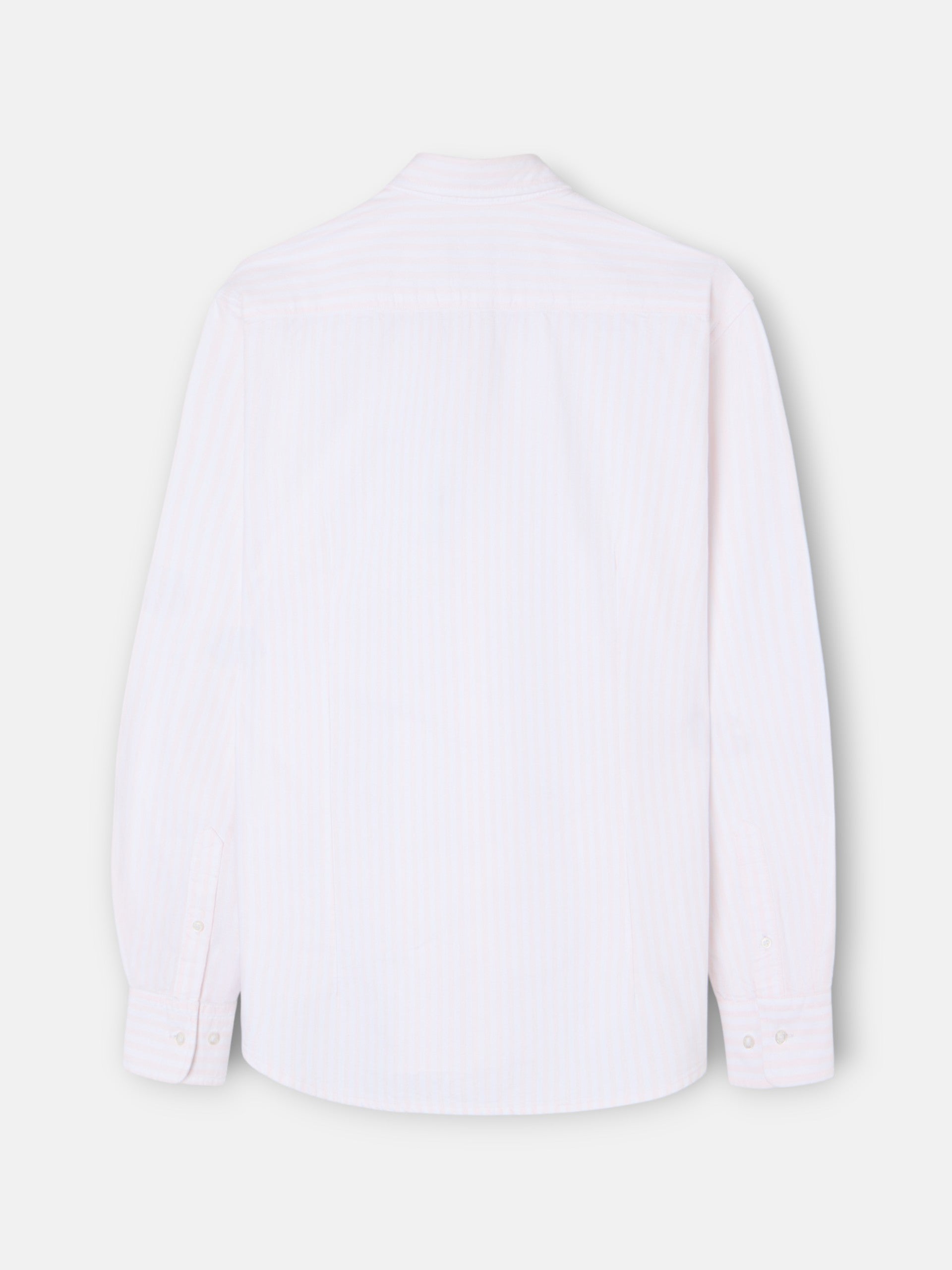 Chemise de sport Oxford rose à rayures centrales