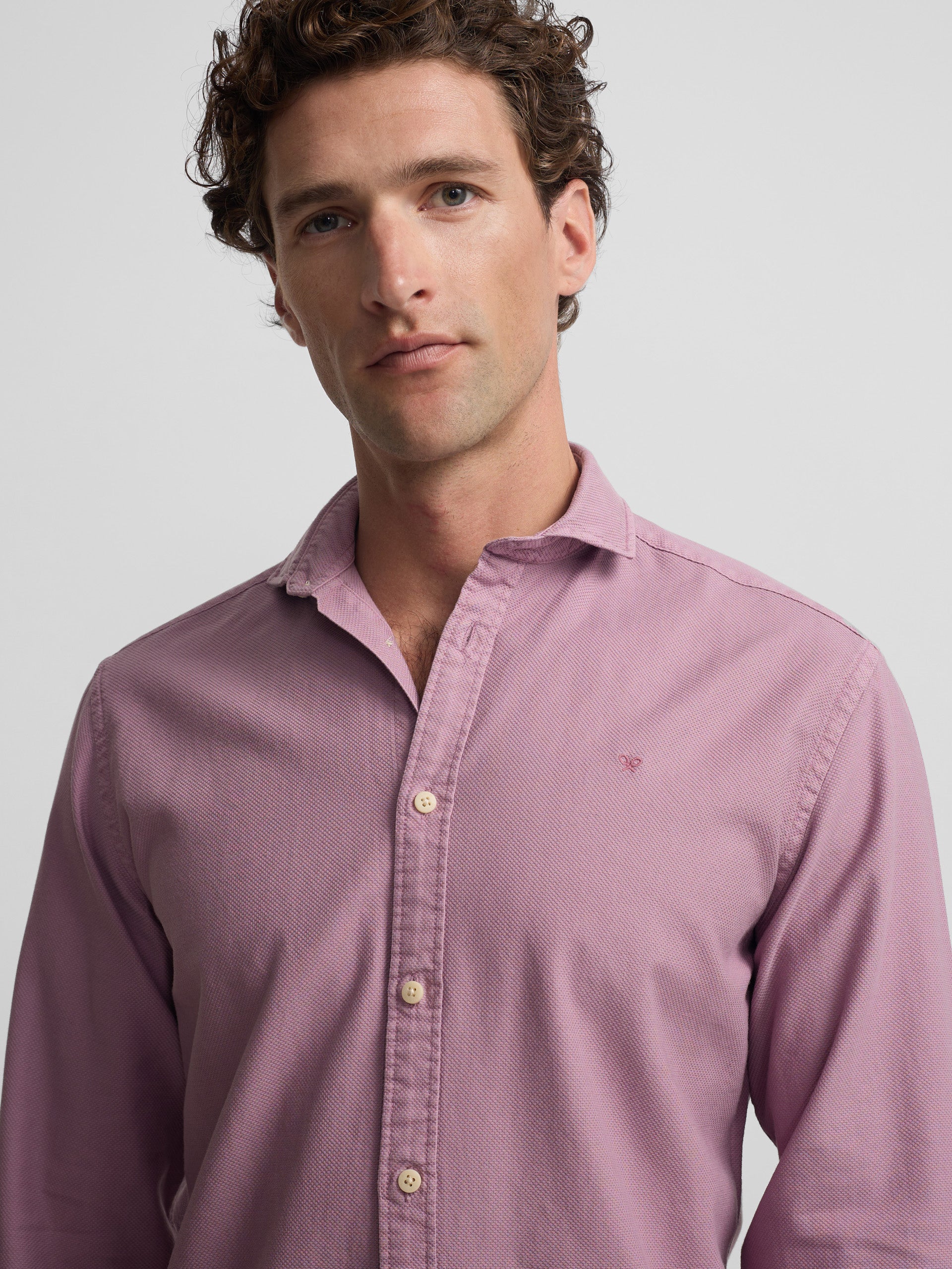 Camisa sport estrutura logótipo roxo