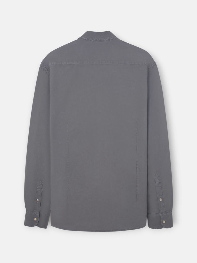 Camisa sport bolsillo desgastada gris
