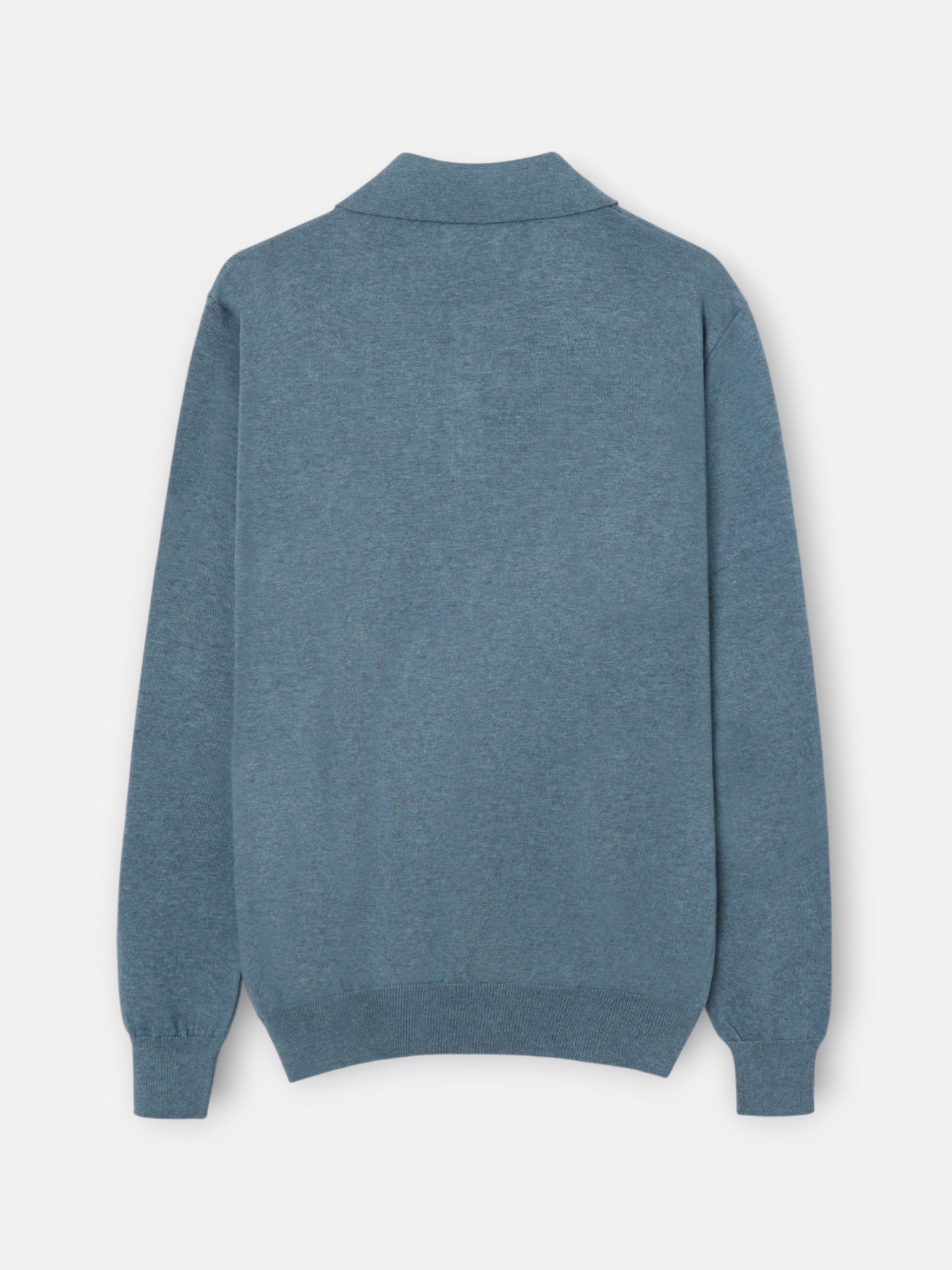 Camisola gola polo azul petróleo