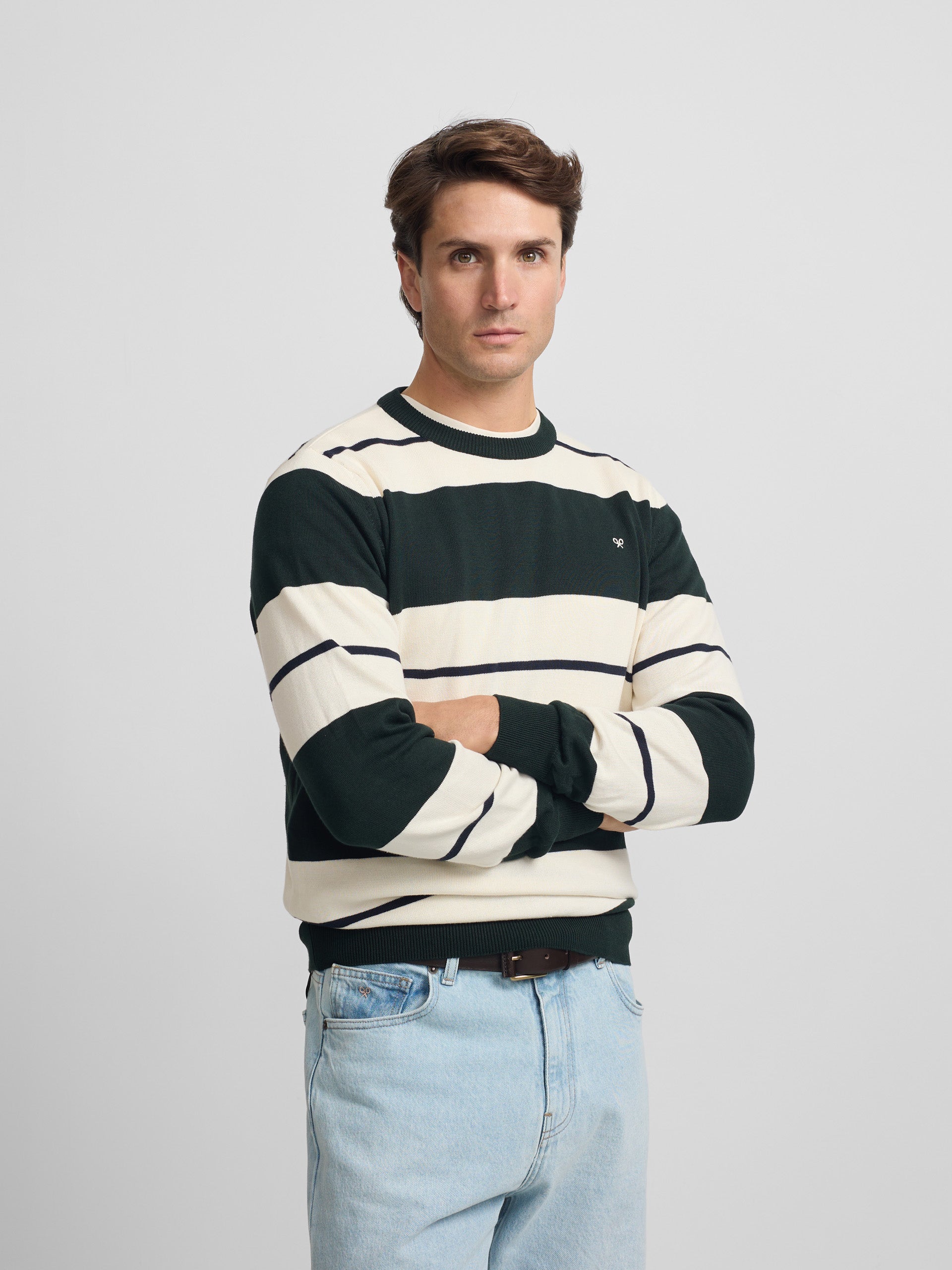 Camisola SB riscas largas verde