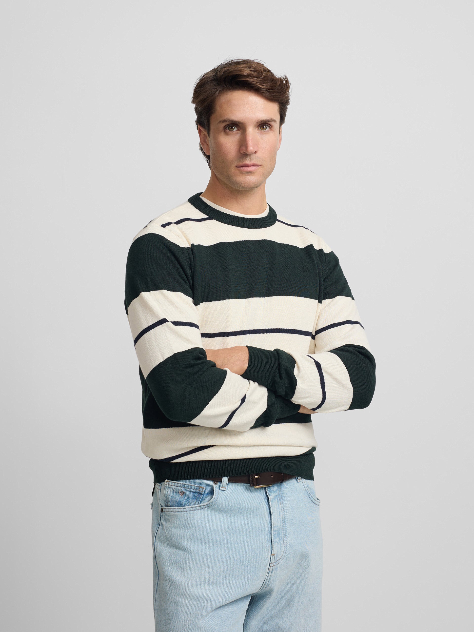 Wide Stripe Green SB Sweater