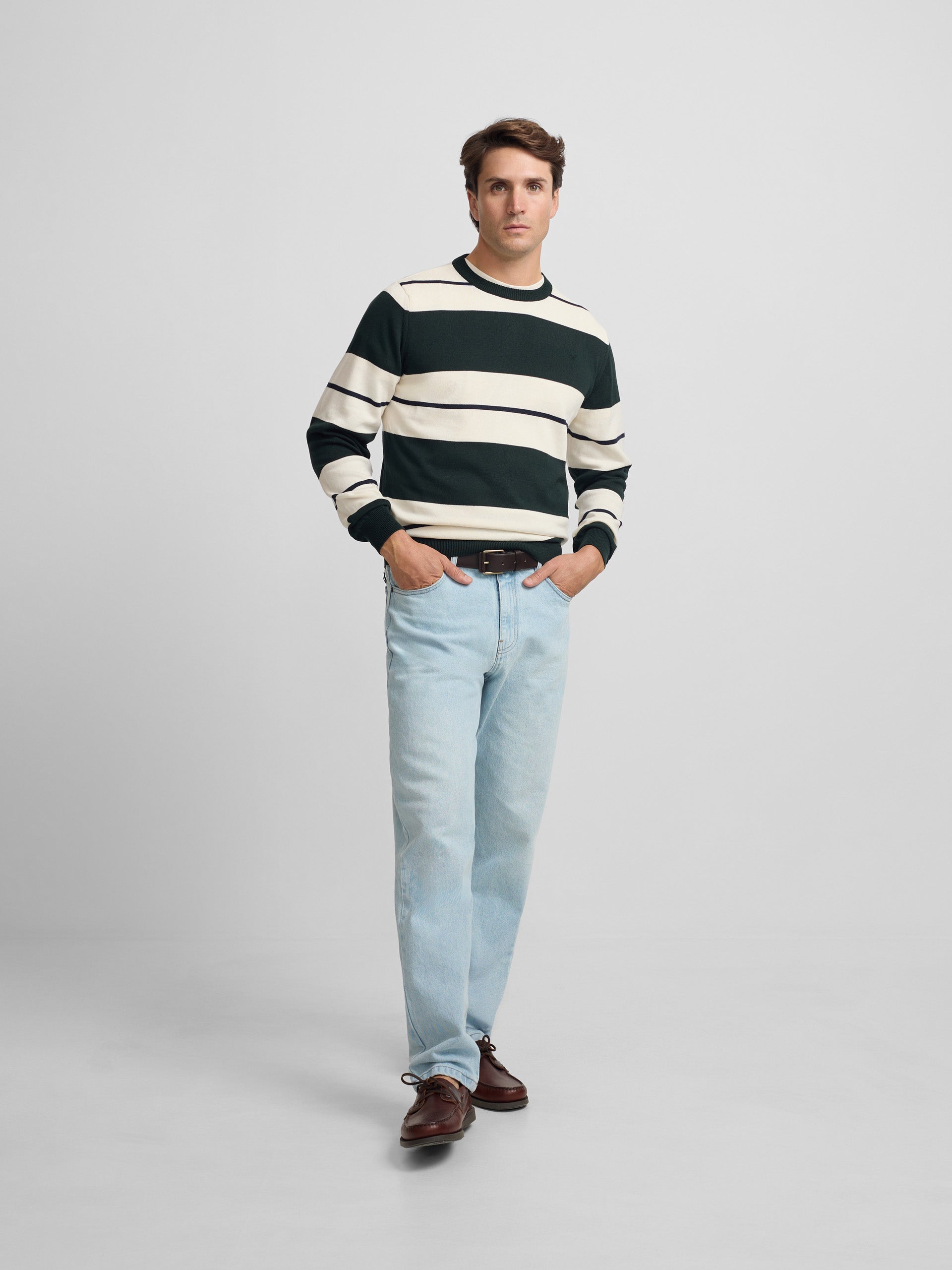Wide Stripe Green SB Sweater