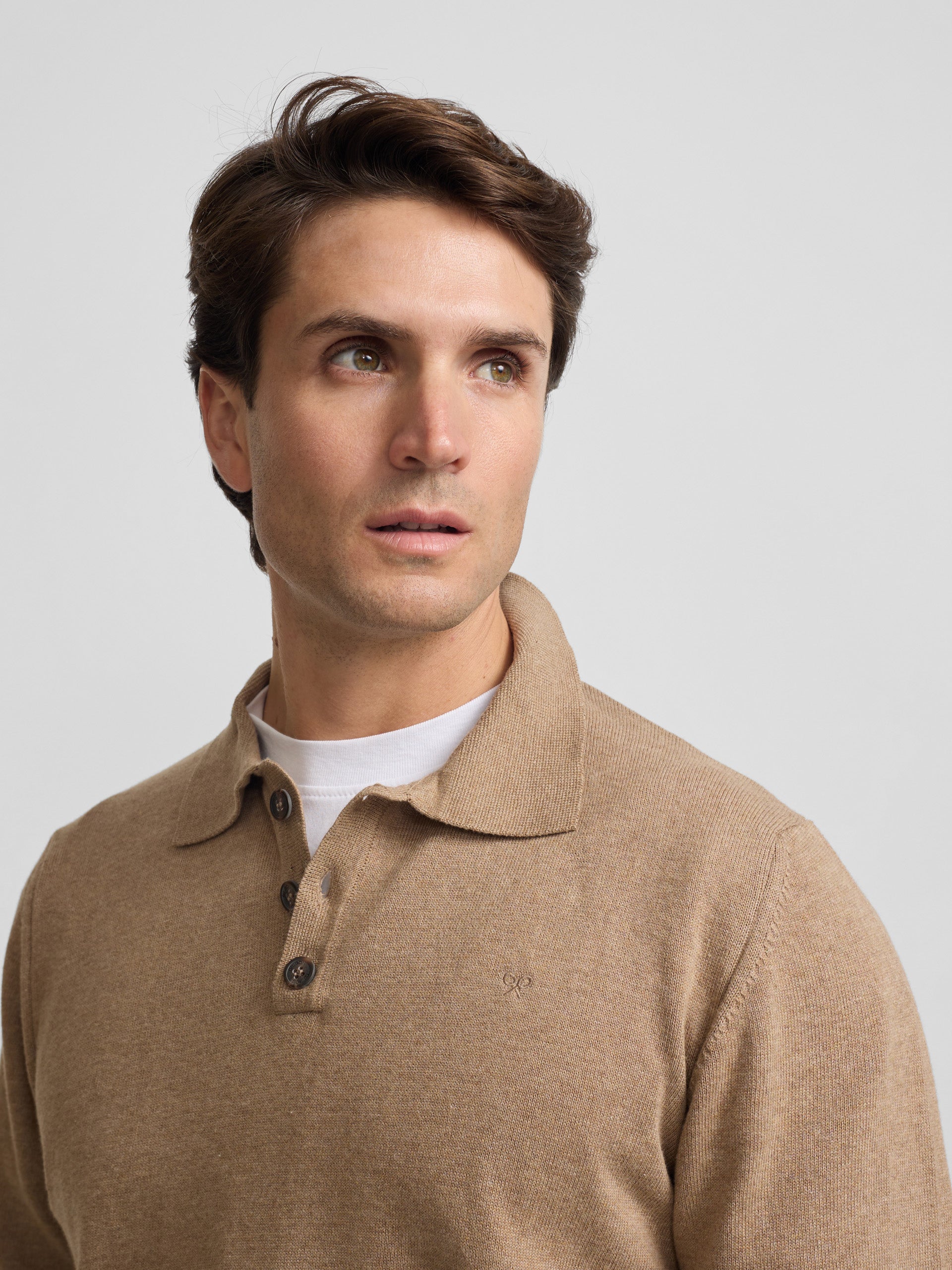 Pull à col roulé beige clair