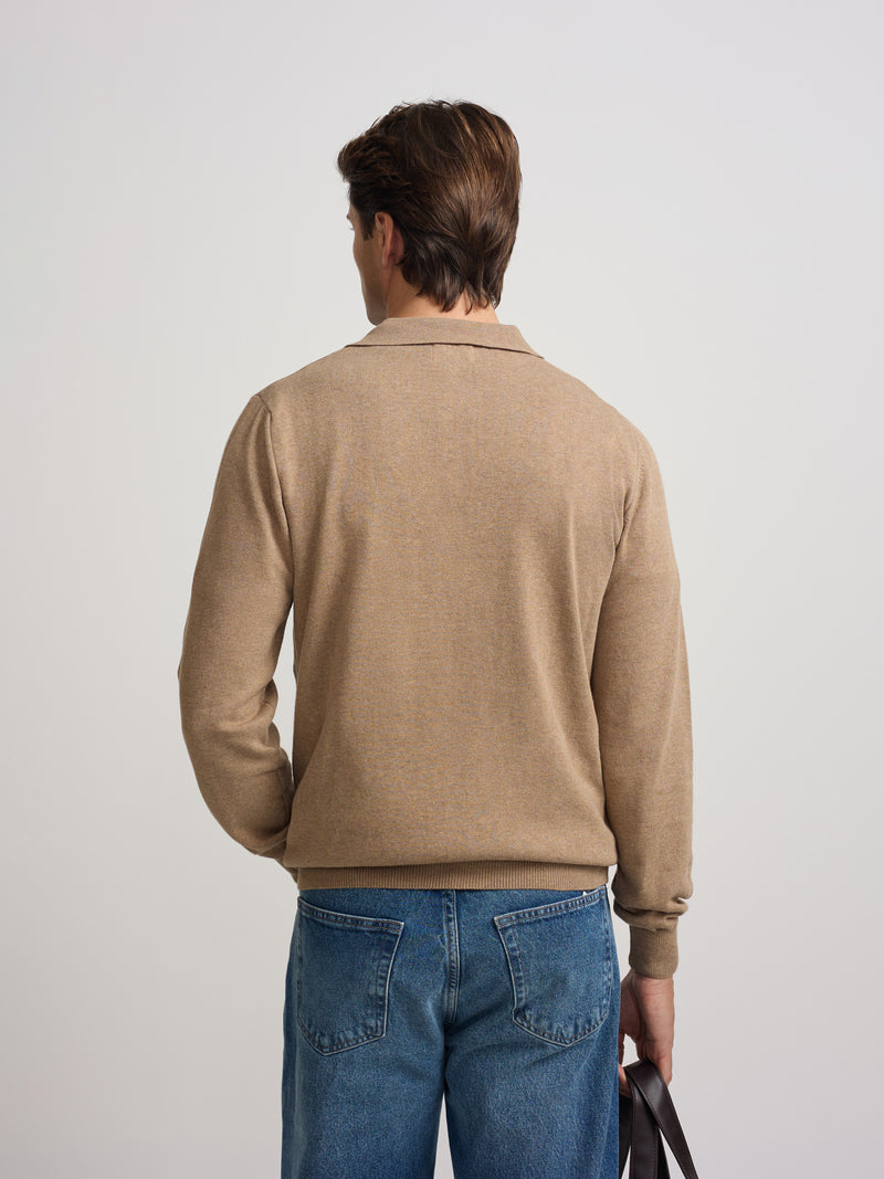 Light beige polo neck sweater
