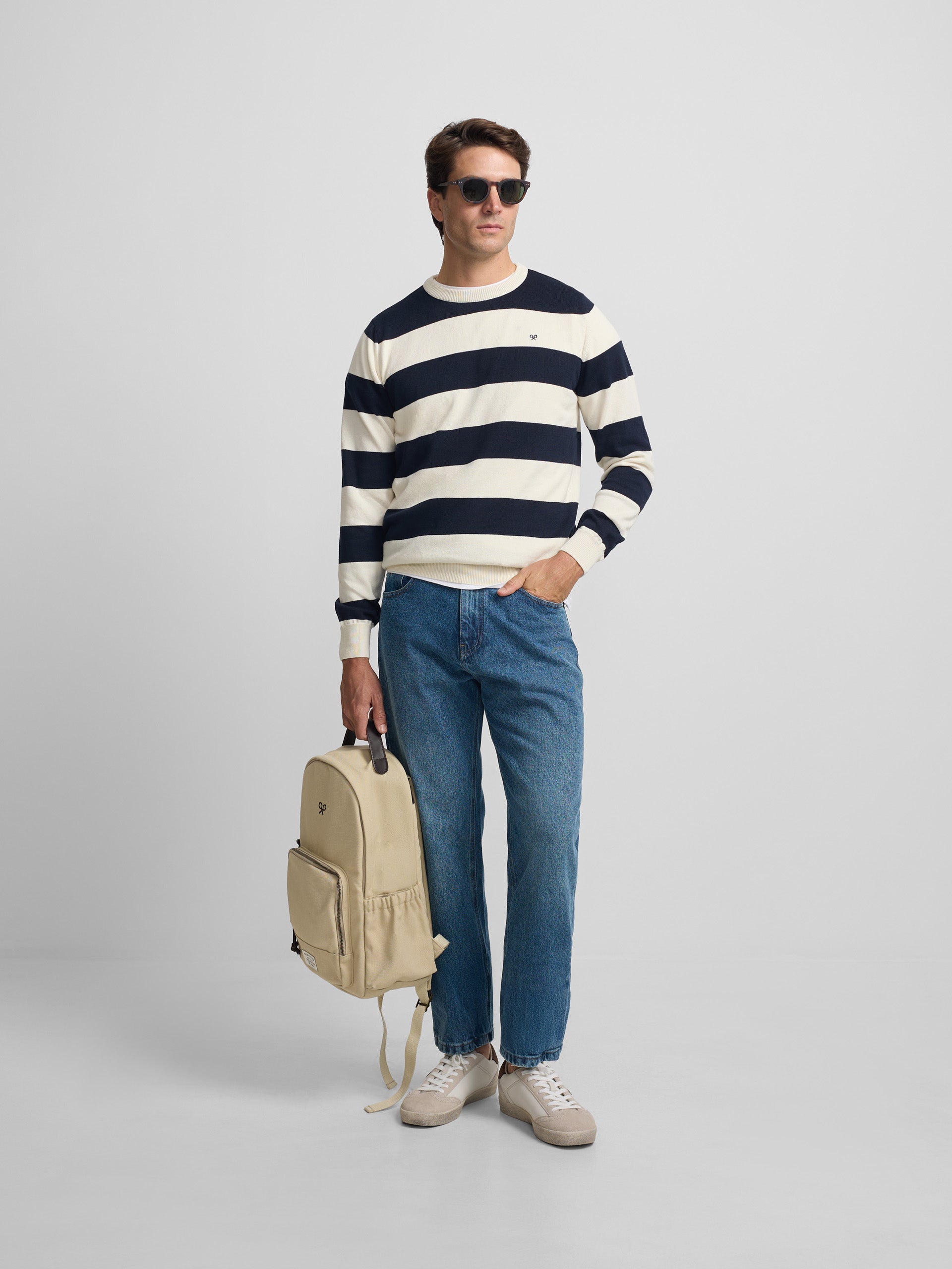 Jersey SB stripes navy cream