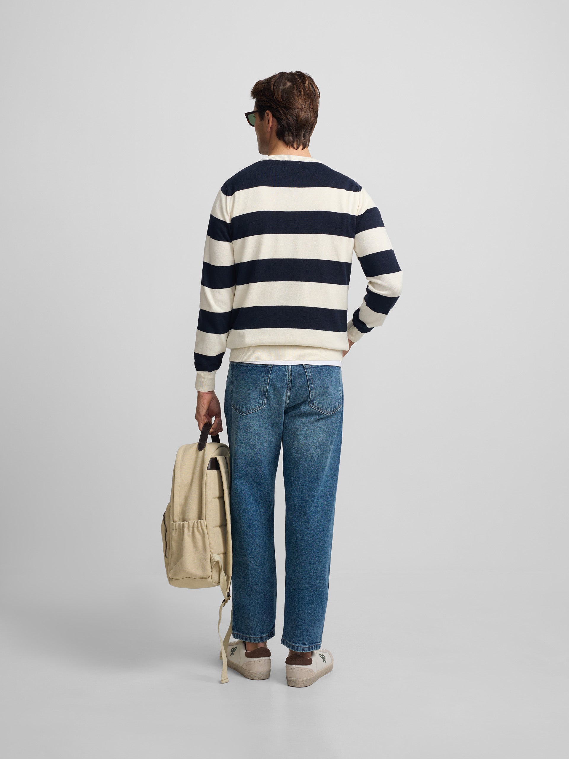 Jersey SB stripes navy cream