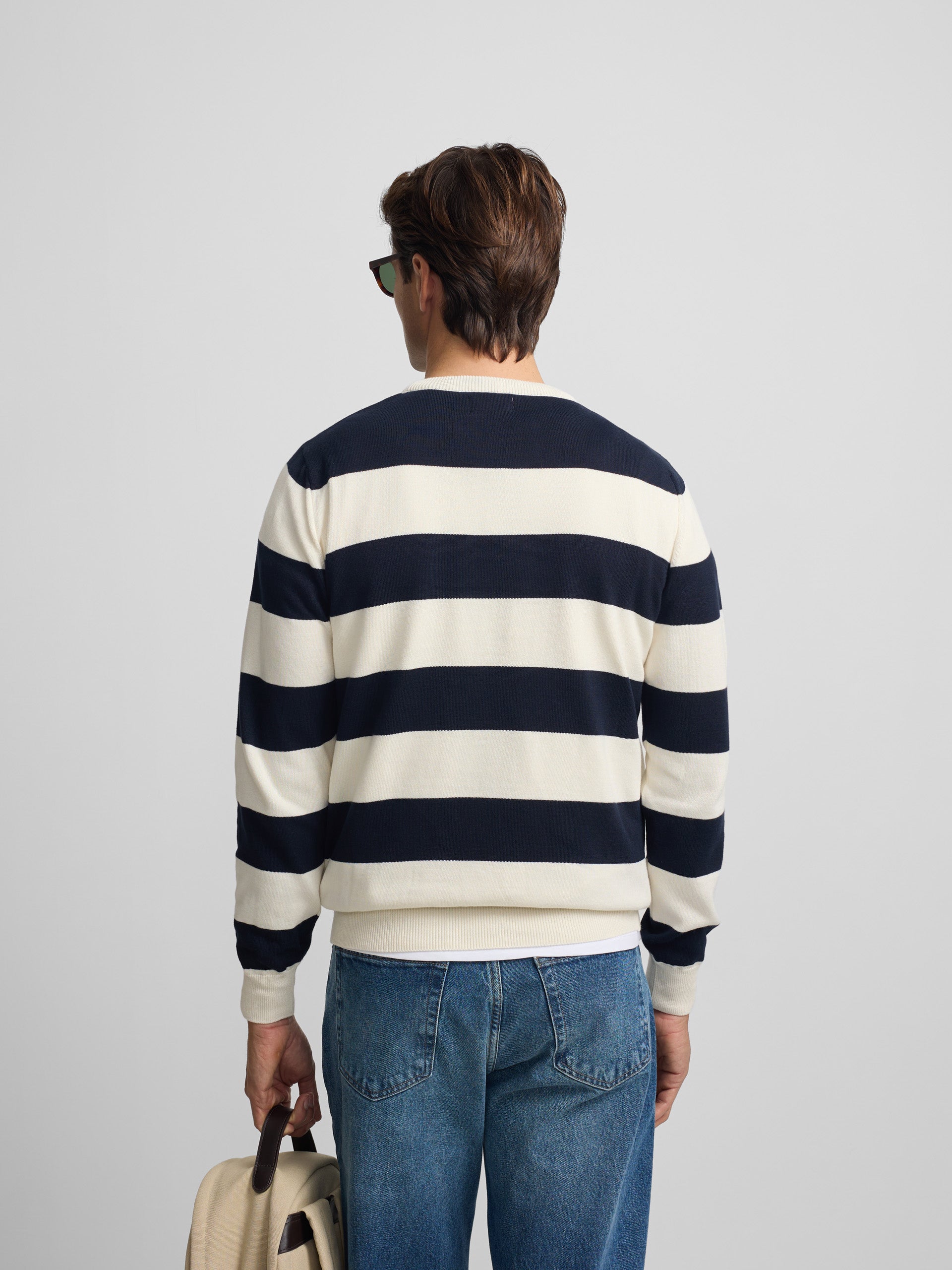 Jersey SB stripes navy cream