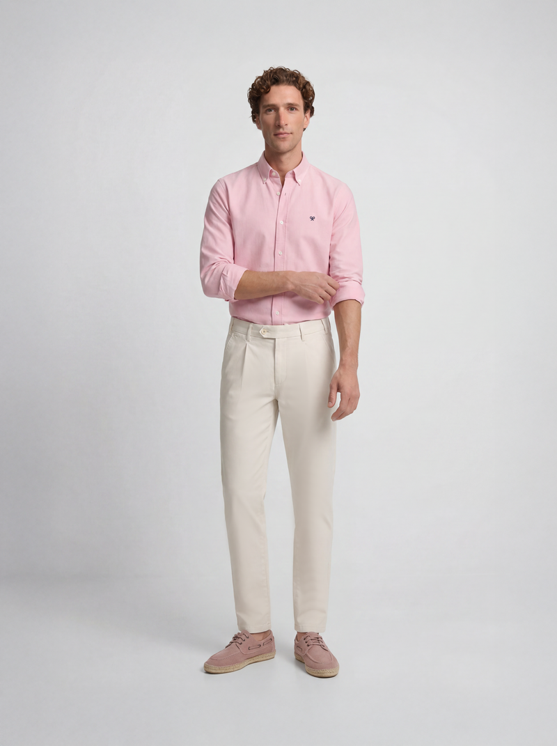 Pantalon sport chino pinzas piedra