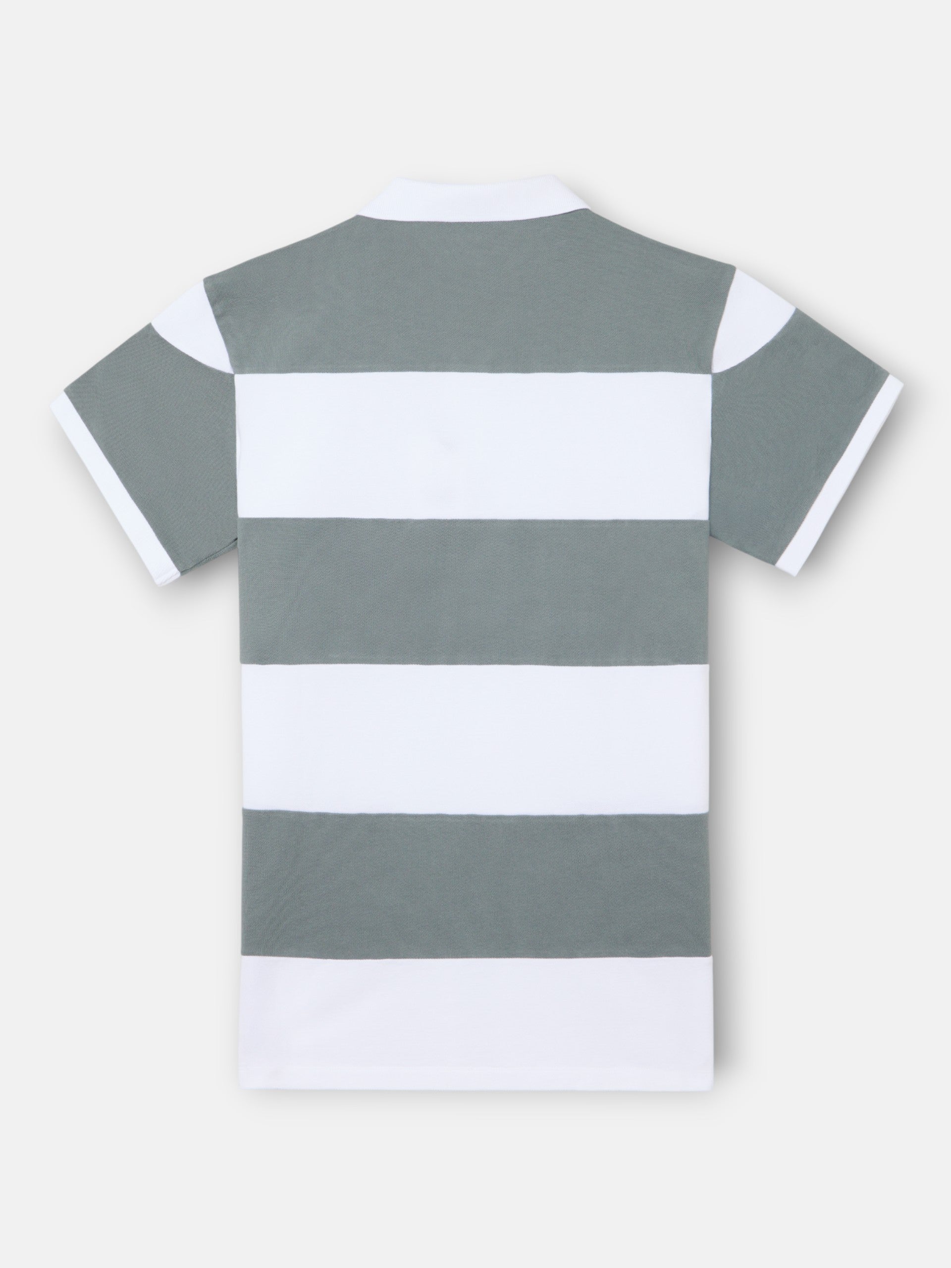 Polo manga corta rayas anchas azul petroleo