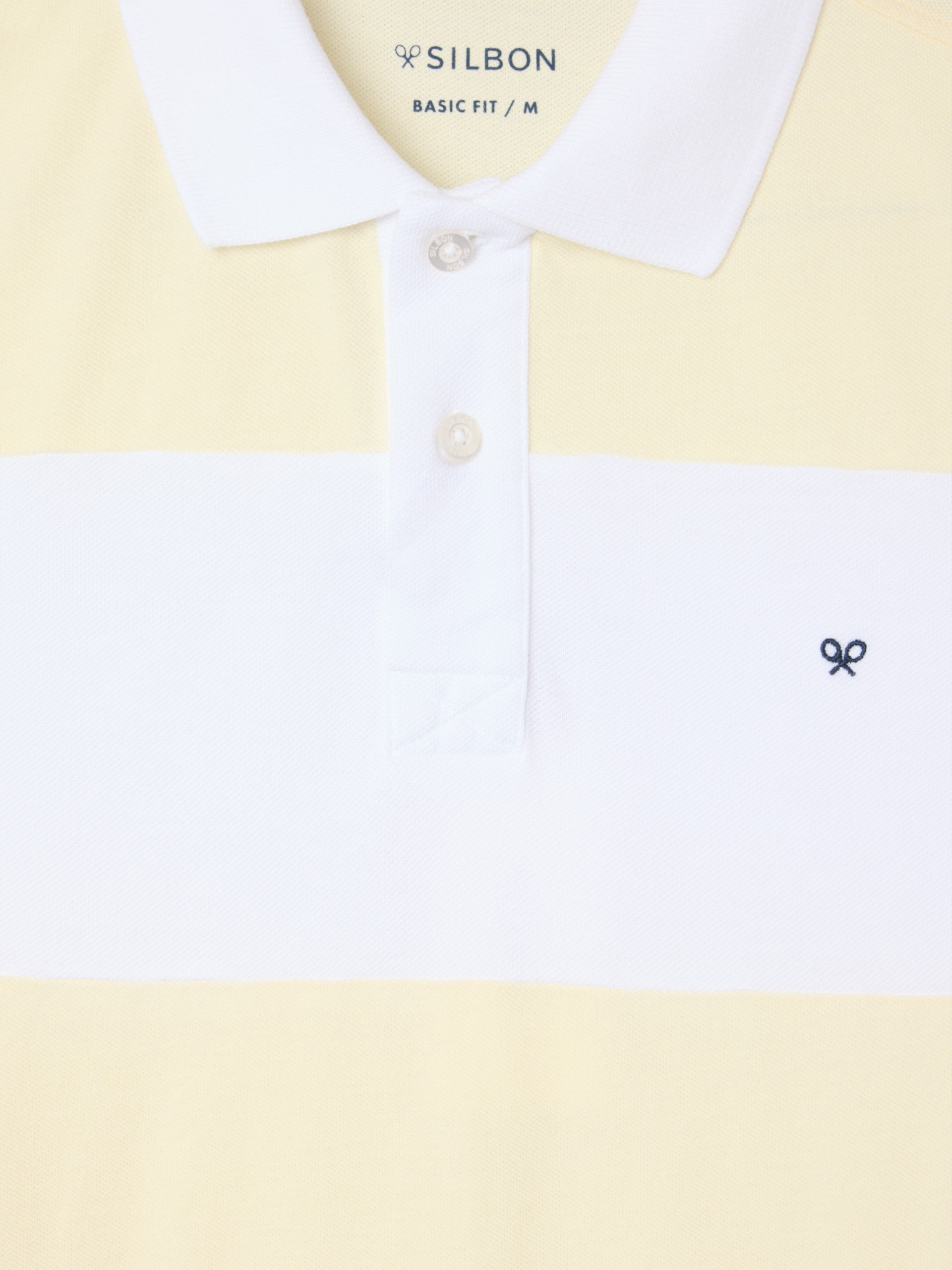 Polo jaune à manches courtes et larges rayures