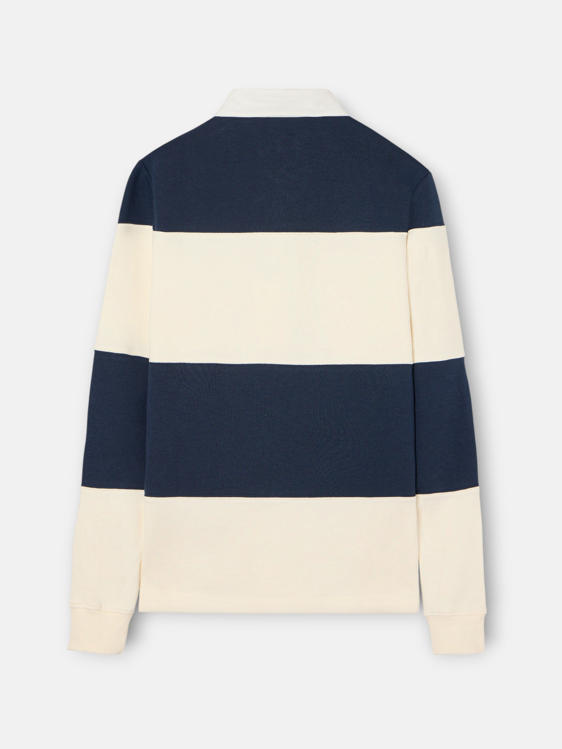 Navy blue wide striped polo neck sweatshirt