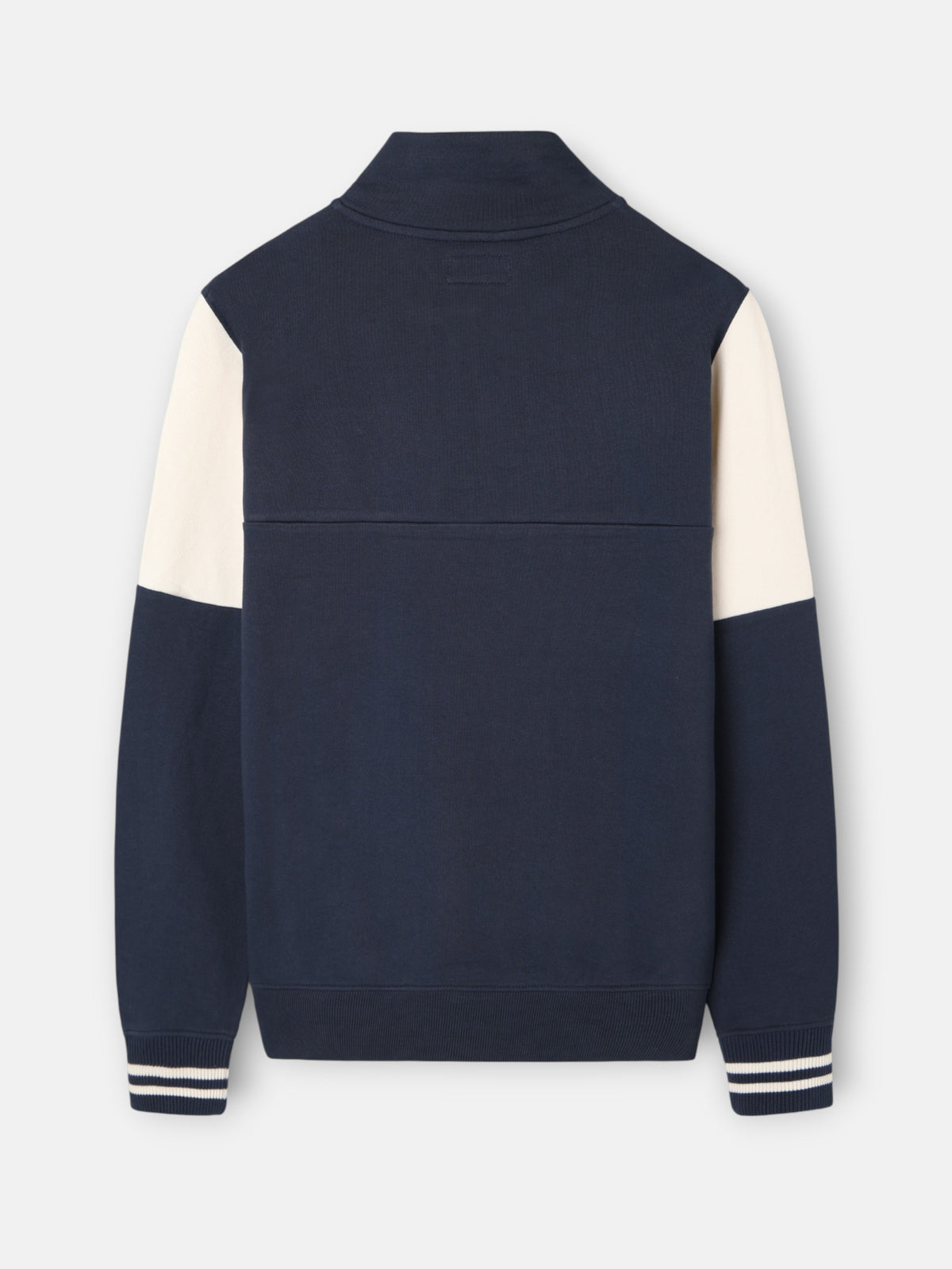 Sweat-shirt vintage bleu marine à demi-fermeture éclair