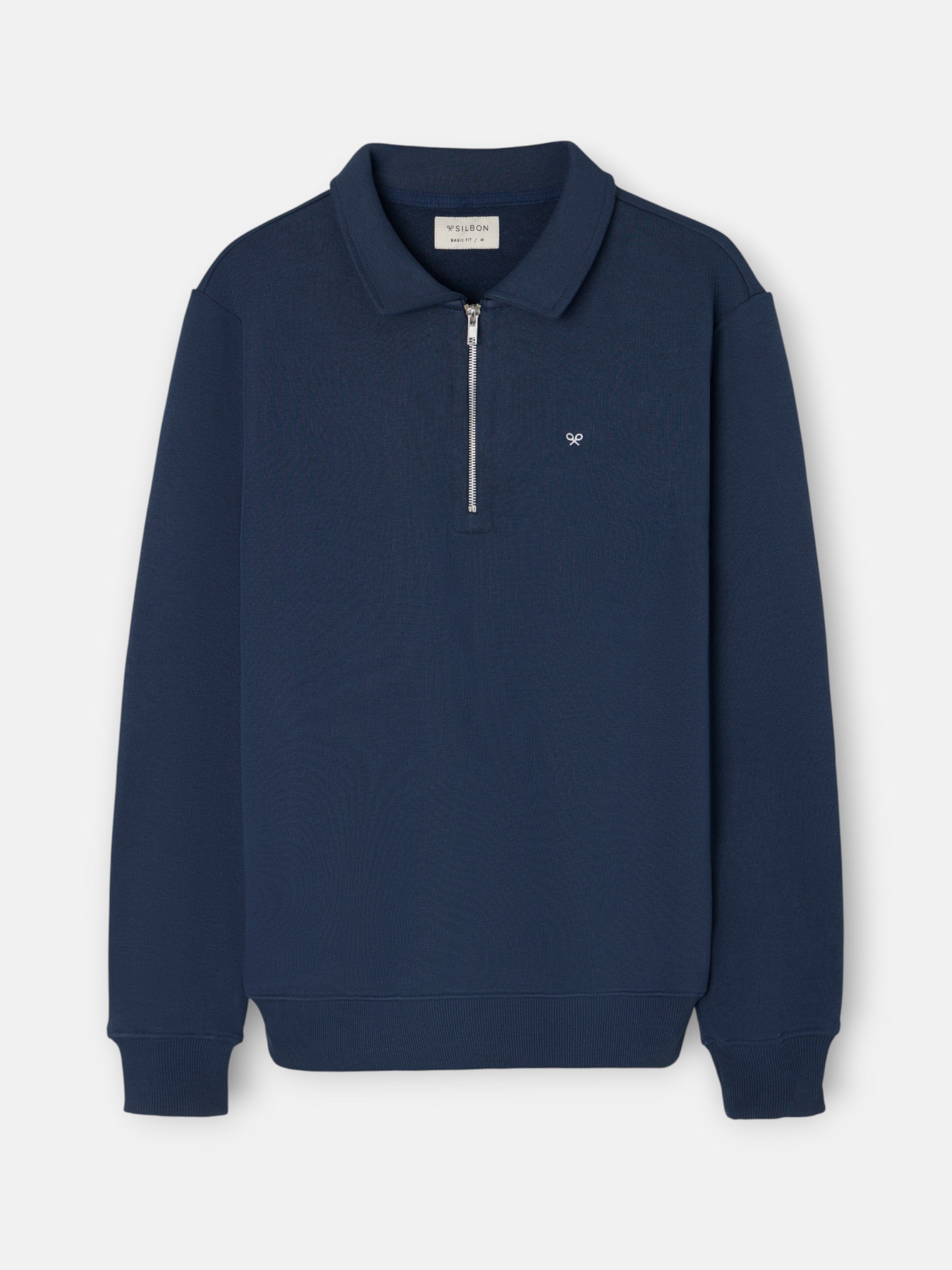 Navy blue mini logo half-zip sweatshirt